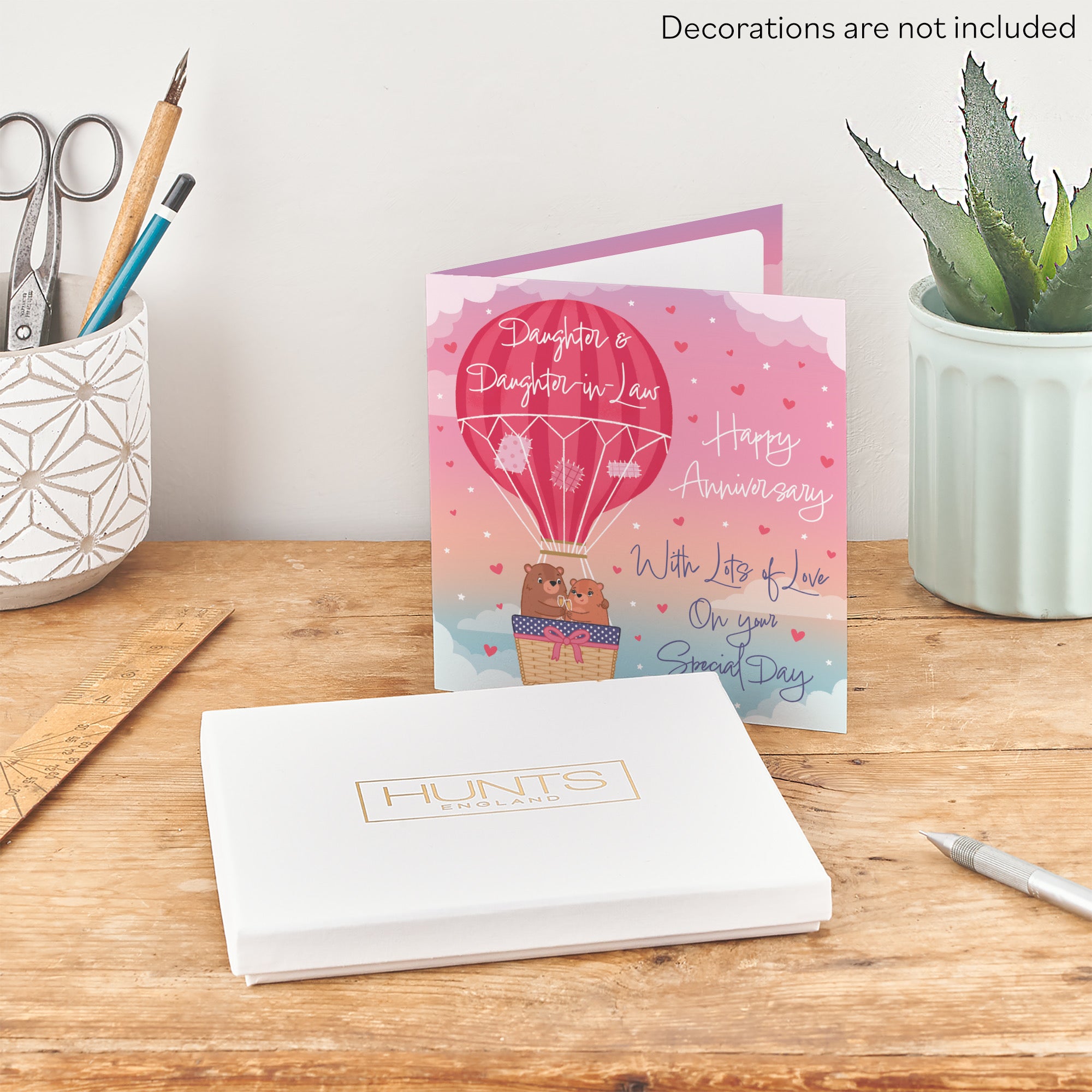 Boxed Daughter And Daughter-in-Law Hot Air Balloon Anniversary Card Cute Bears - Default Title (B0D5YLPH58)