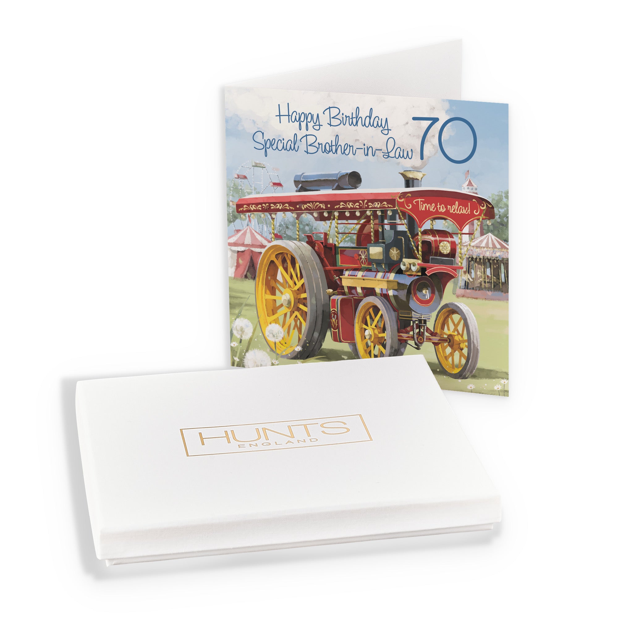 Boxed 70th Brother-in-Law Traction Engine Birthday Card Steam Tractor Milo's Gallery - Default Title (B0D5YLPZD1)