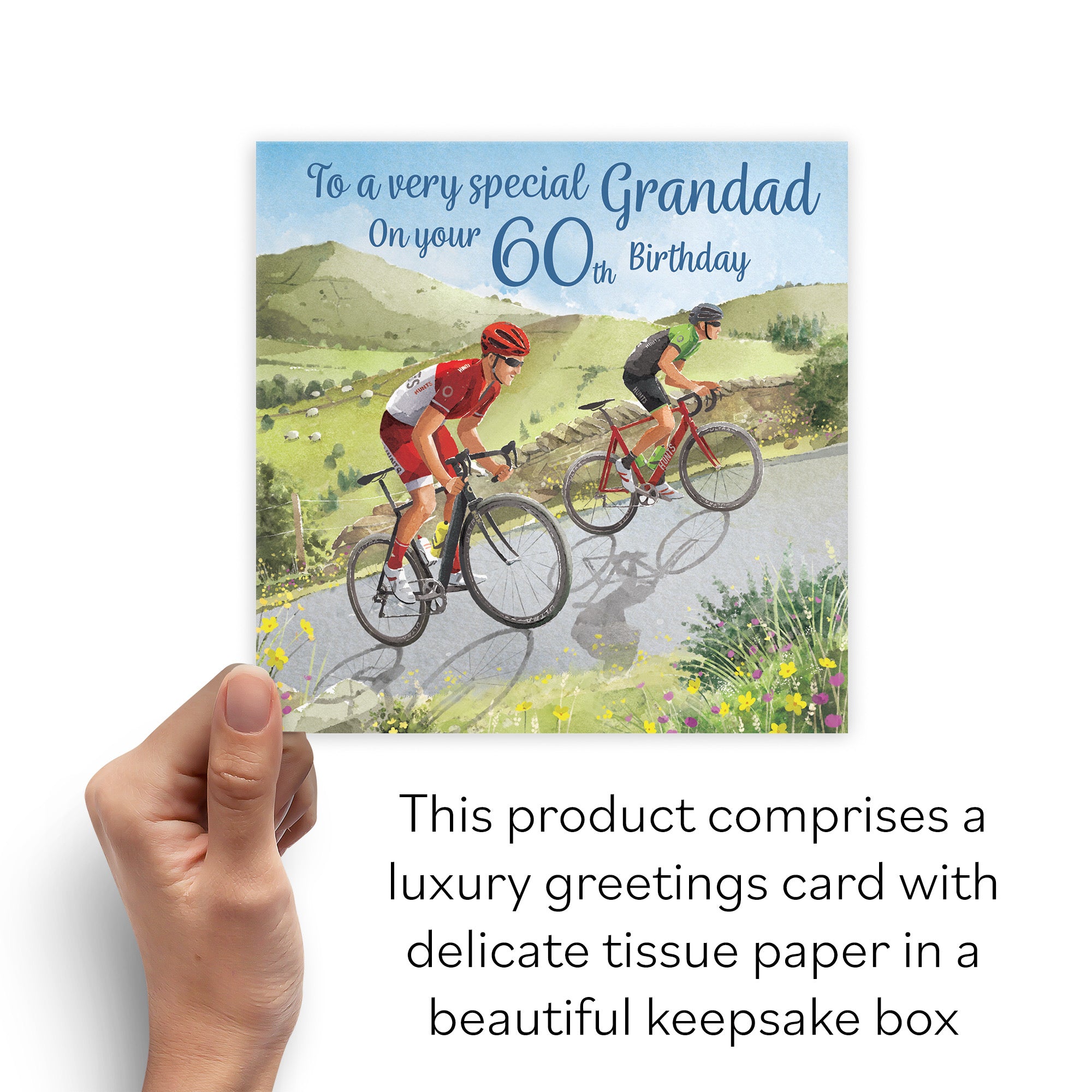 Boxed 60th Grandad Birthday Card Road Cycling Milo's Gallery - Default Title (B0D5YLRBH6)