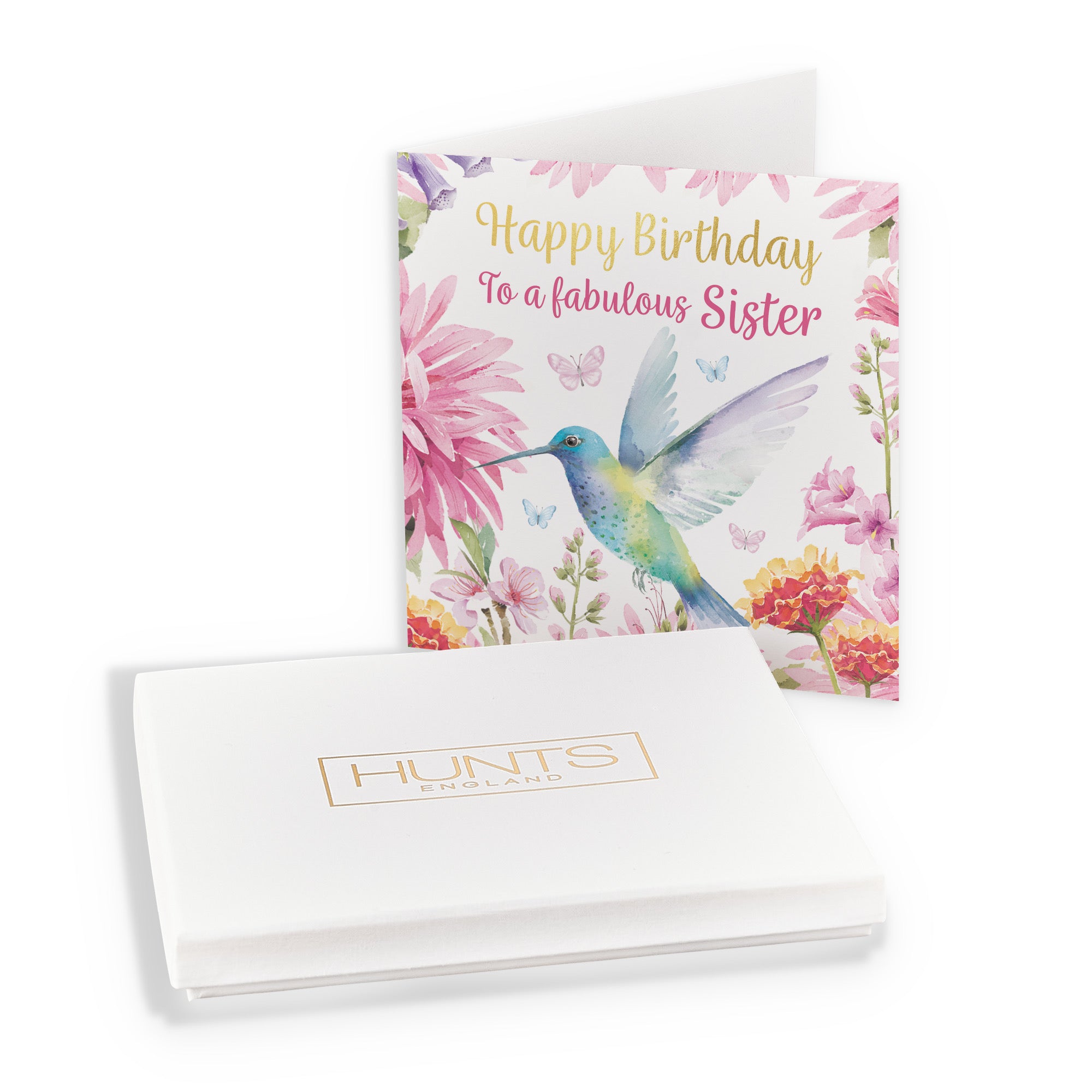 Boxed Sister Birthday Card Hummingbird Gold Foil Milo's Gallery - Default Title (B0D5YLS9GJ)