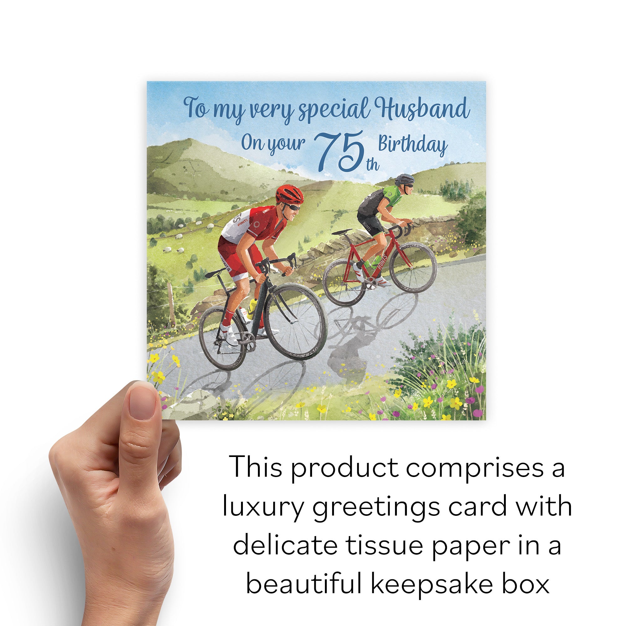 Boxed 75th Husband Birthday Card Road Cycling Milo's Gallery - Default Title (B0D5YLSRH4)