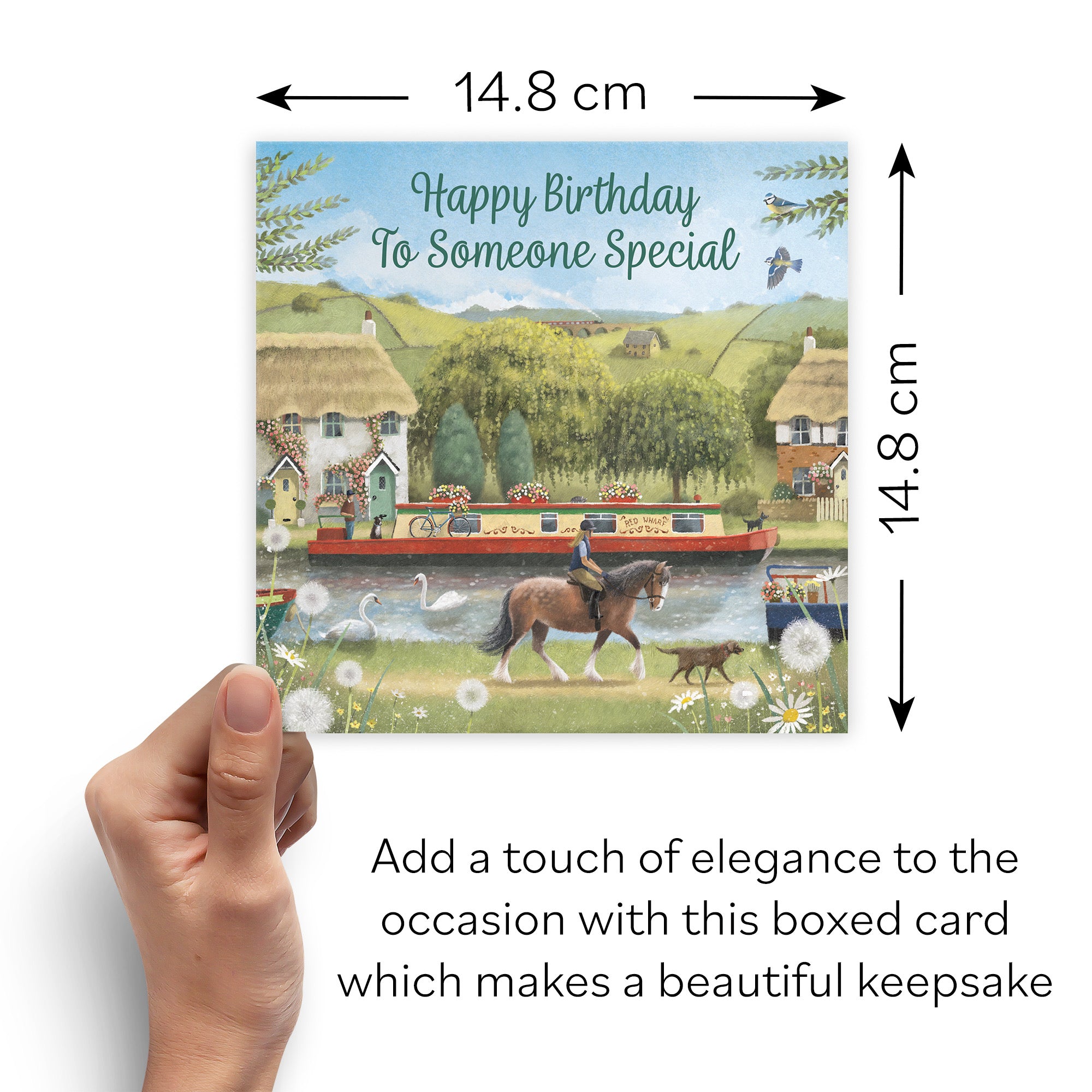 Boxed Someone Special Canal Narrowboat Birthday Card Horse Riding Milo's Gallery - Default Title (B0D5YLTH8W)