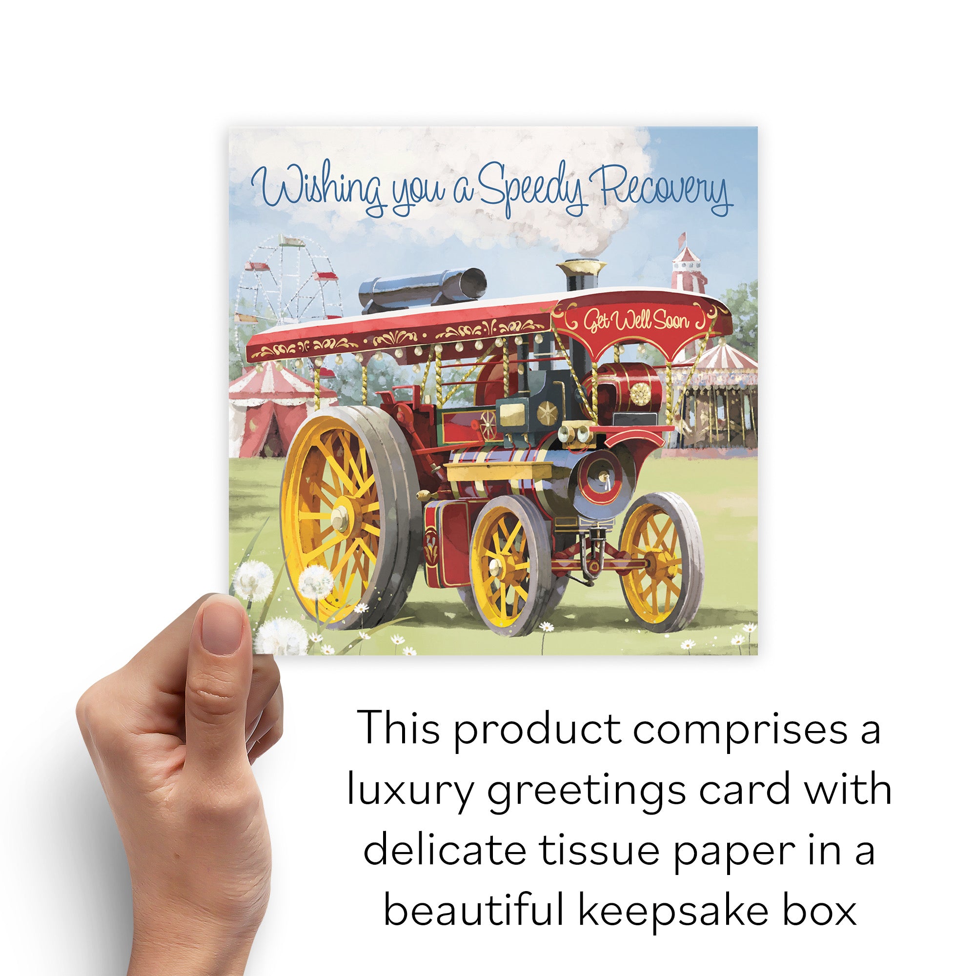 Boxed Vintage Traction Engine Speedy Recovery Card Milo's Gallery - Default Title (B0D5YLYV48)