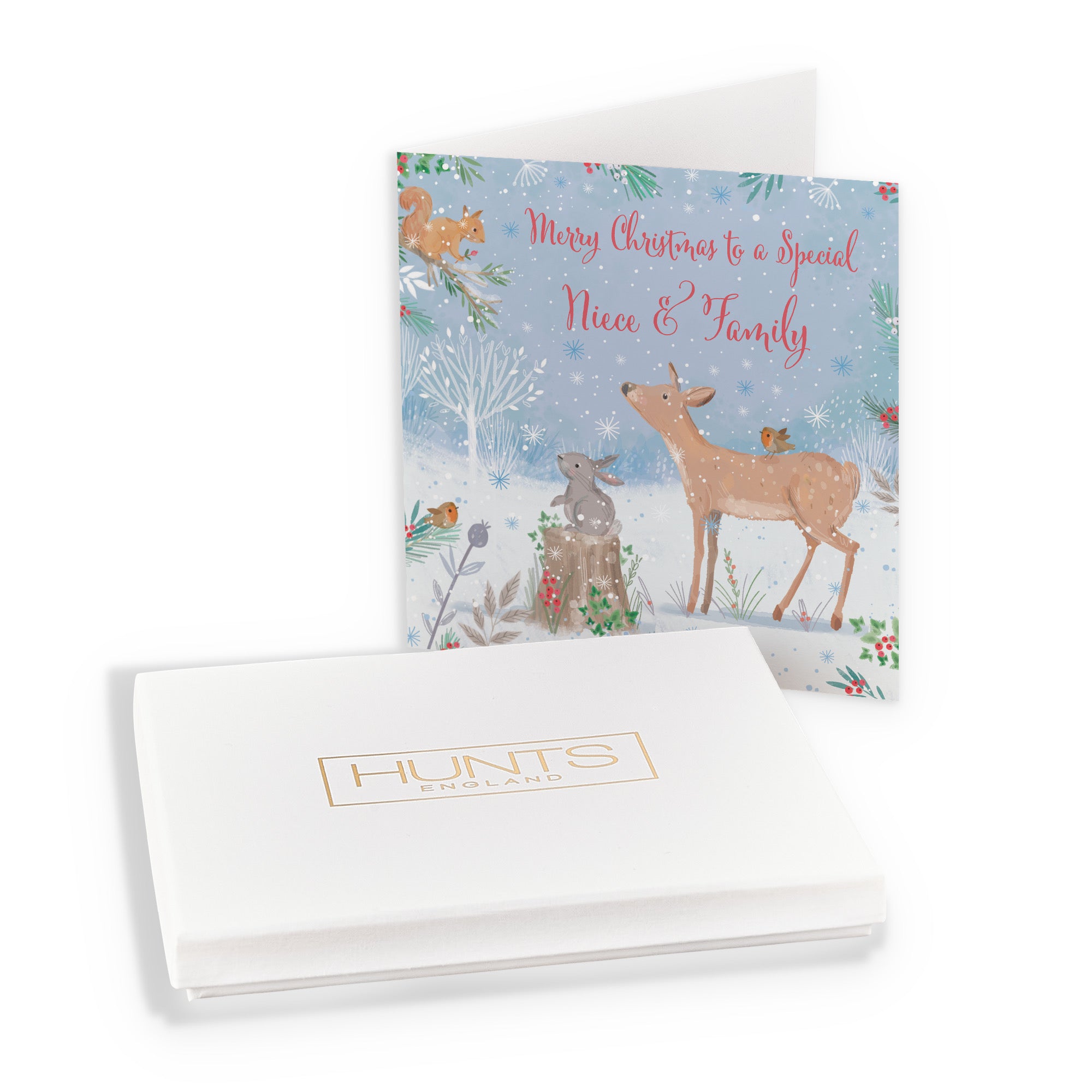 Boxed Niece And Family Cute Deer Christmas Card Nature's Treasures - Default Title (B0D5YM1JMR)