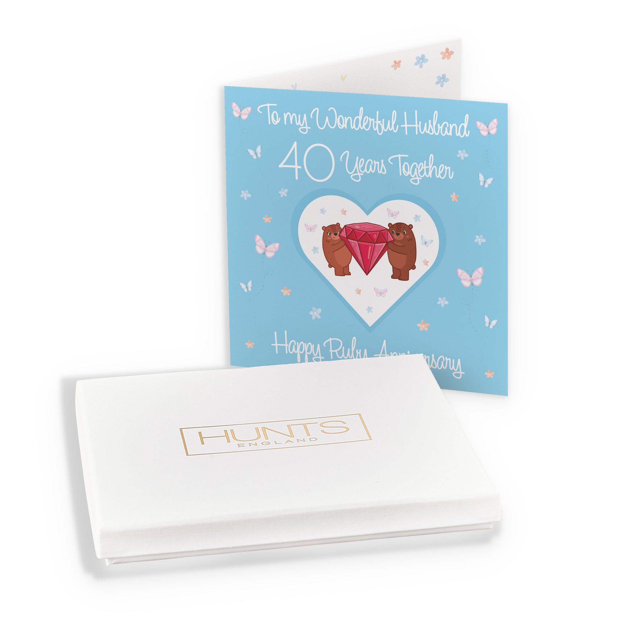 Boxed Husband 40th Anniversary Card Ruby Romantic Meadows - Default Title (B0D5YM1WJ7)