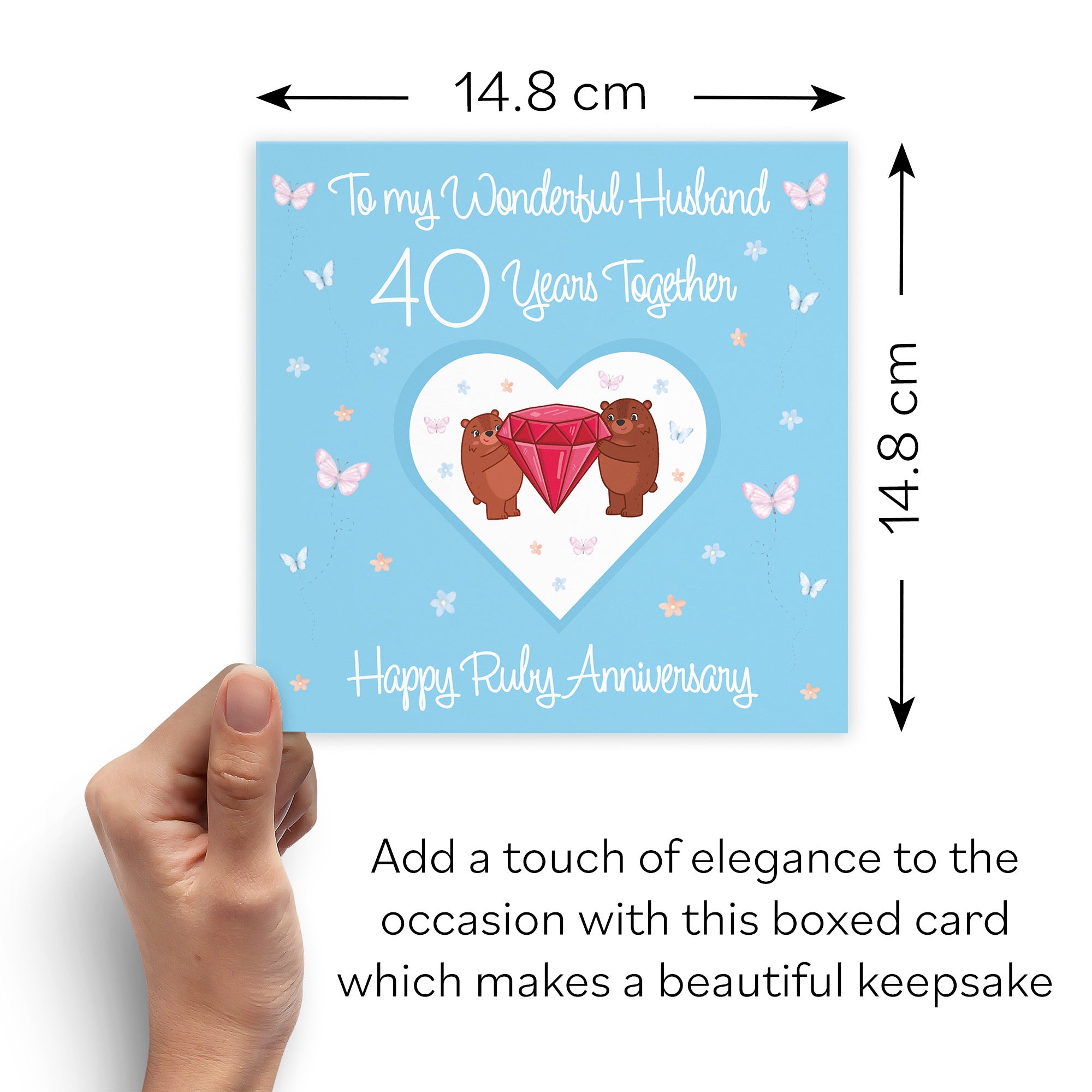 Boxed Husband 40th Anniversary Card Ruby Romantic Meadows - Default Title (B0D5YM1WJ7)