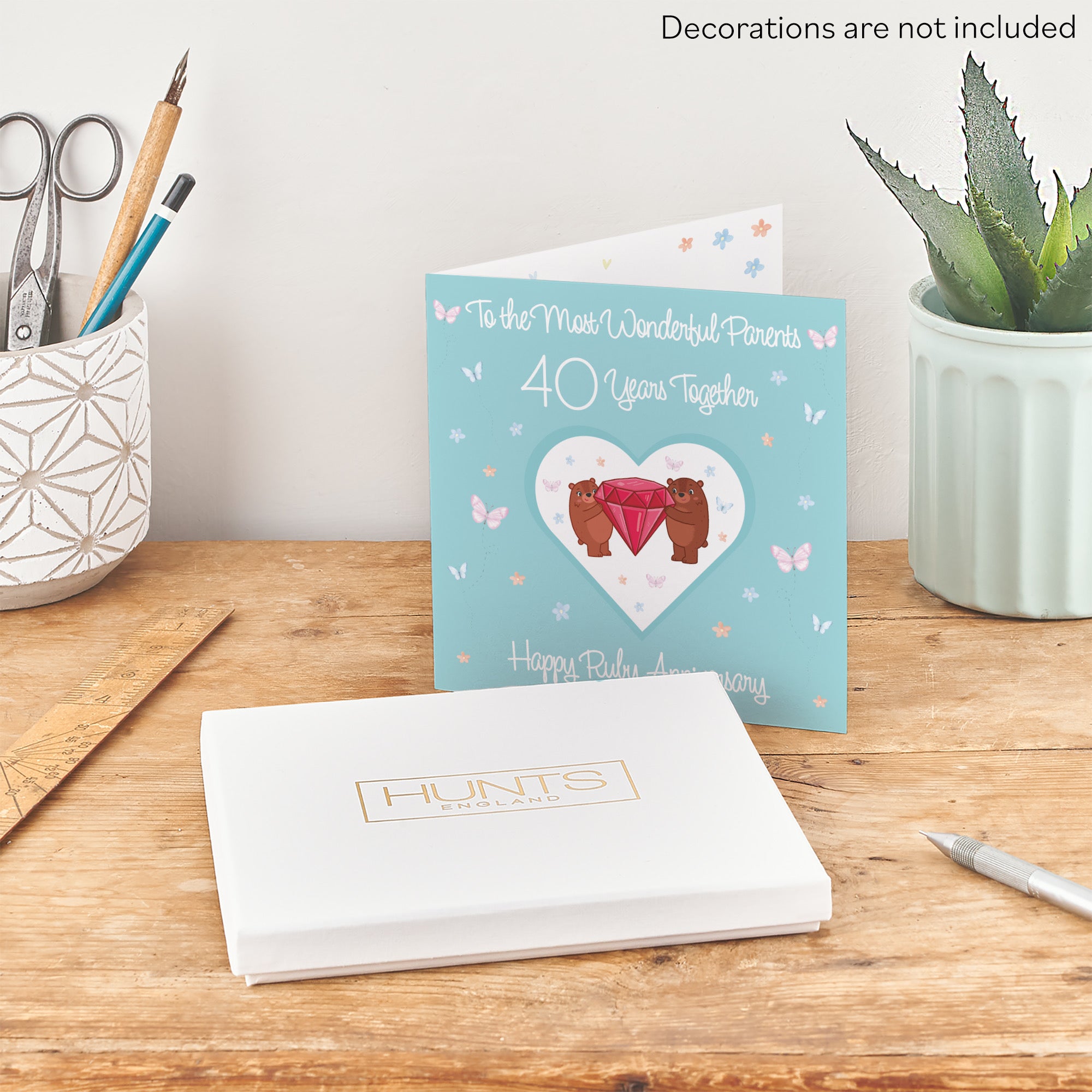 Boxed Parents 40th Anniversary Card Romantic Meadows - Default Title (B0D5YM2T8X)