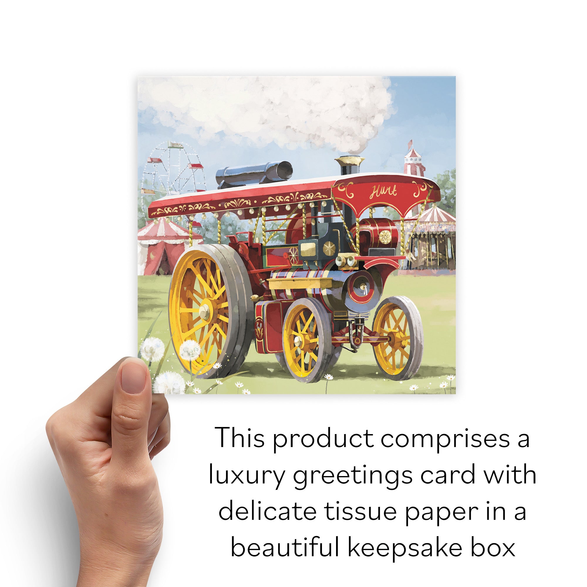 Boxed Vintage Traction Engine Blank Any Occasion Card Milo's Gallery - Default Title (B0D5YMB3MJ)