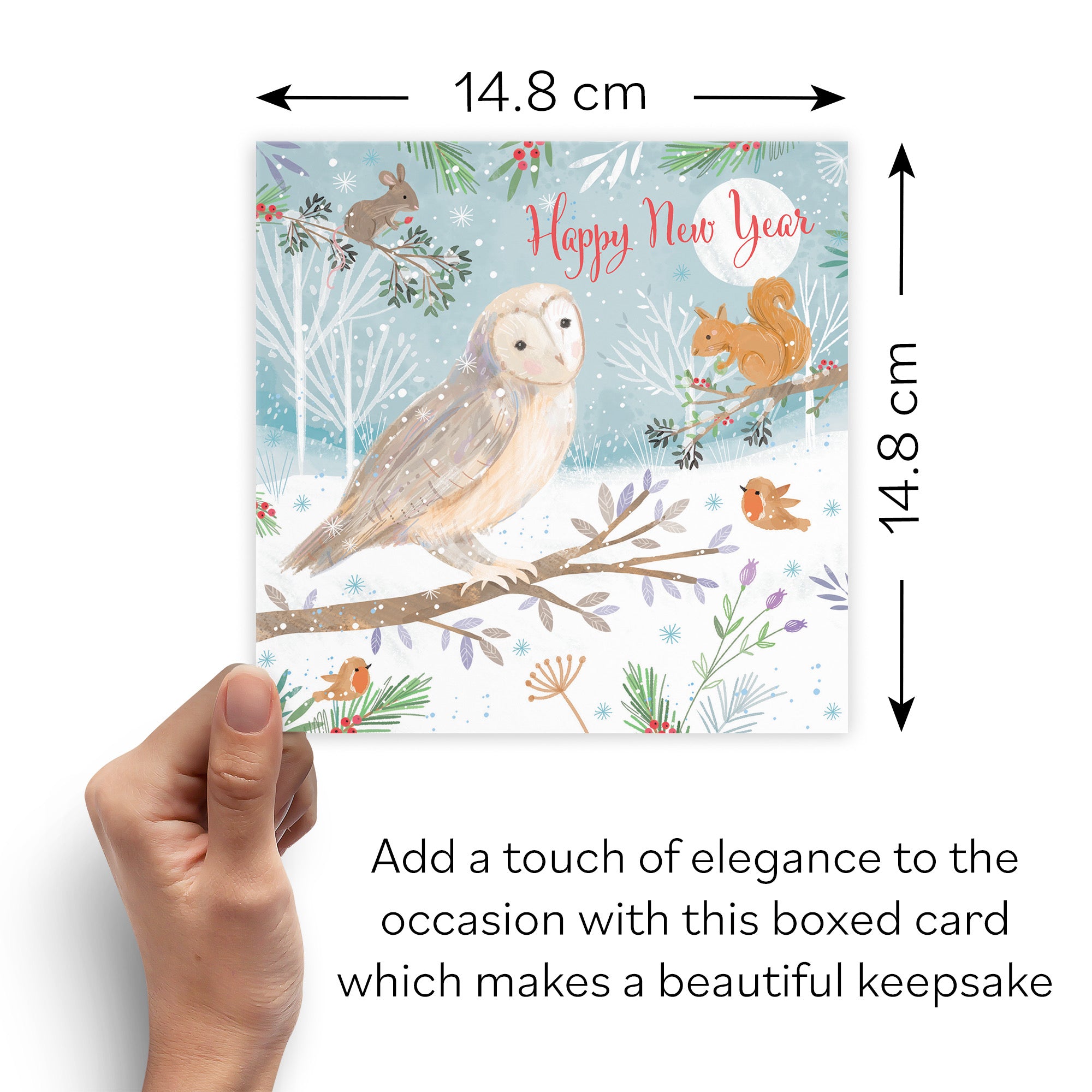 Boxed Happy New Year Cute Owl Card Nature's Treasures - Default Title (B0D5YMBF28)