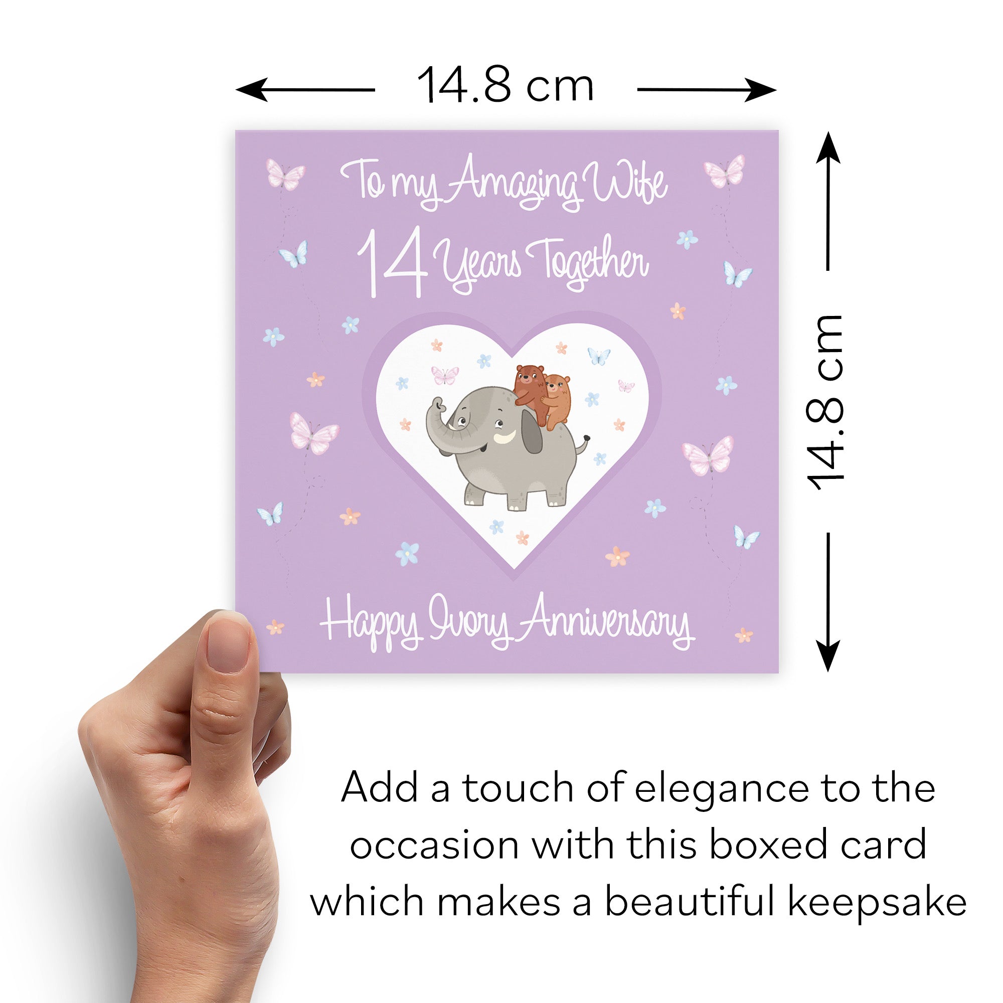 Boxed Wife 14th Anniversary Card Ivory Romantic Meadows - Default Title (B0D5YMBNQ7)