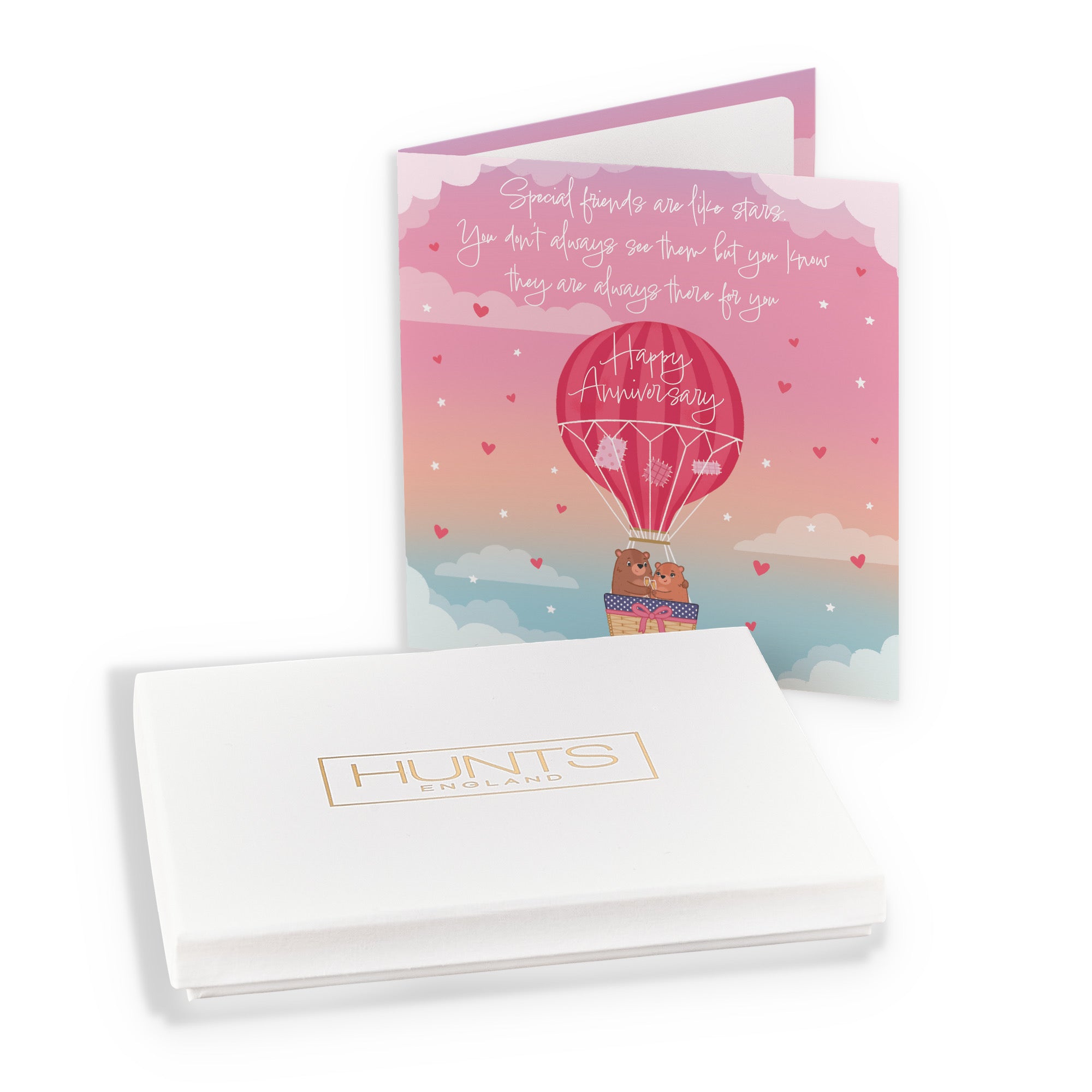 Boxed Special Friends Are Like Stars Hot Air Balloon Anniversary Card Cute Bears - Default Title (B0D5YMD31D)