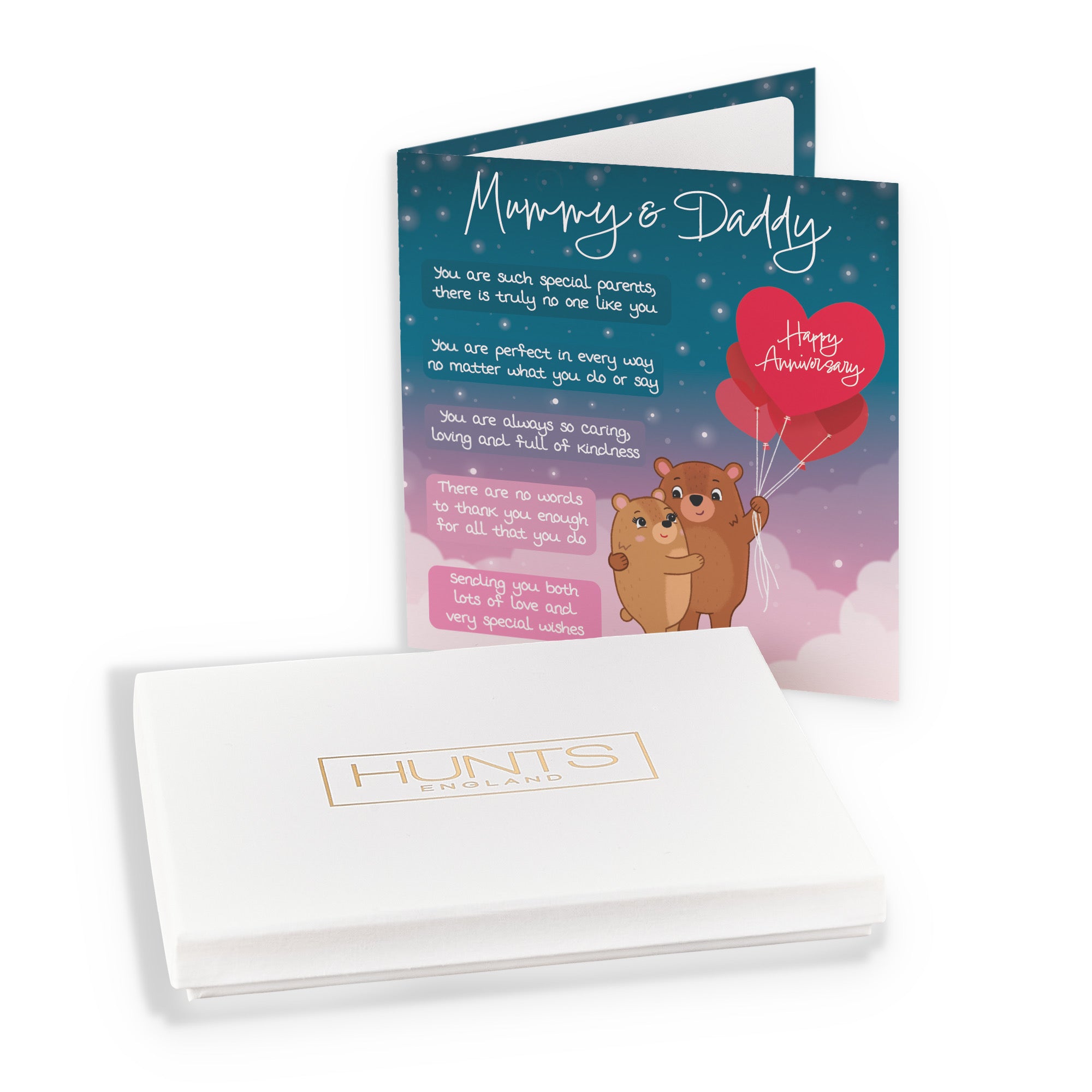 Boxed Mummy And Daddy Poem Anniversary Card Starry Night Cute Bears - Default Title (B0D5YMGMMR)