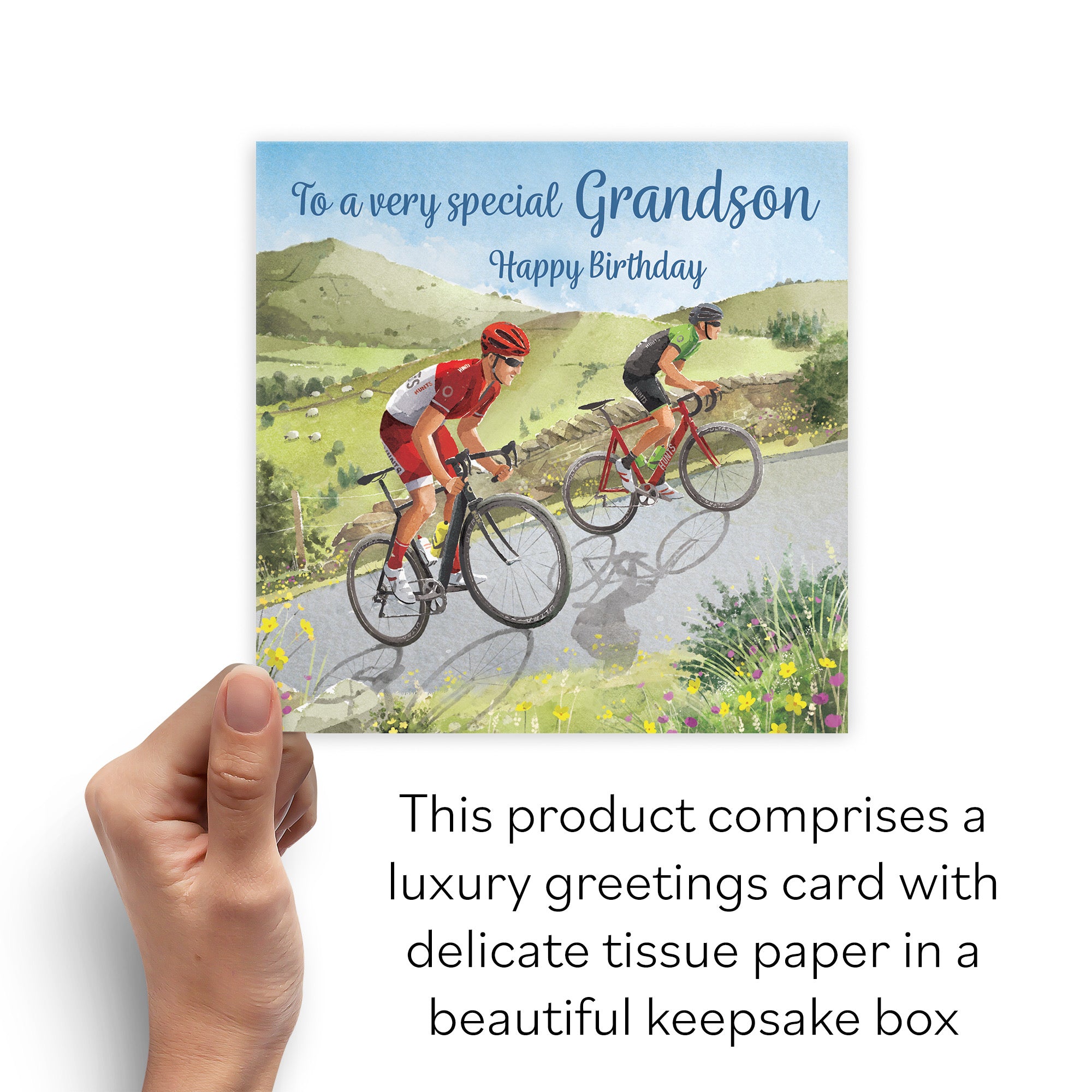 Boxed Grandson Birthday Card Road Cycling Milo's Gallery - Default Title (B0D5YMH7CQ)