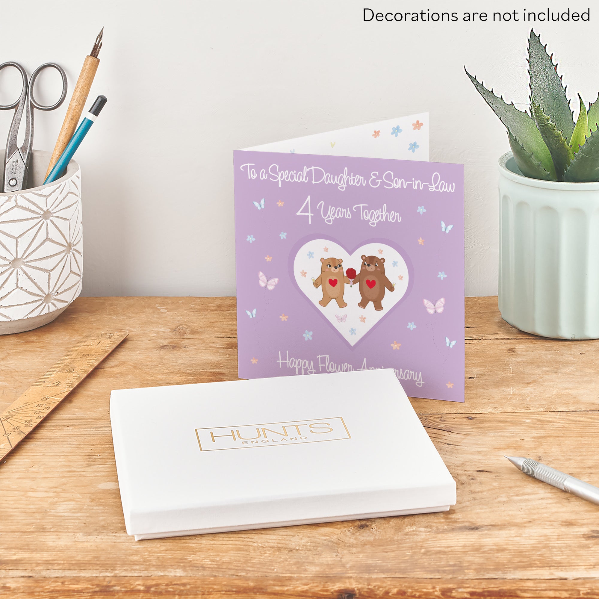 Boxed Daughter & Son-in-Law 4th Anniversary Card Romantic Meadows - Default Title (B0D5YMLZW8)