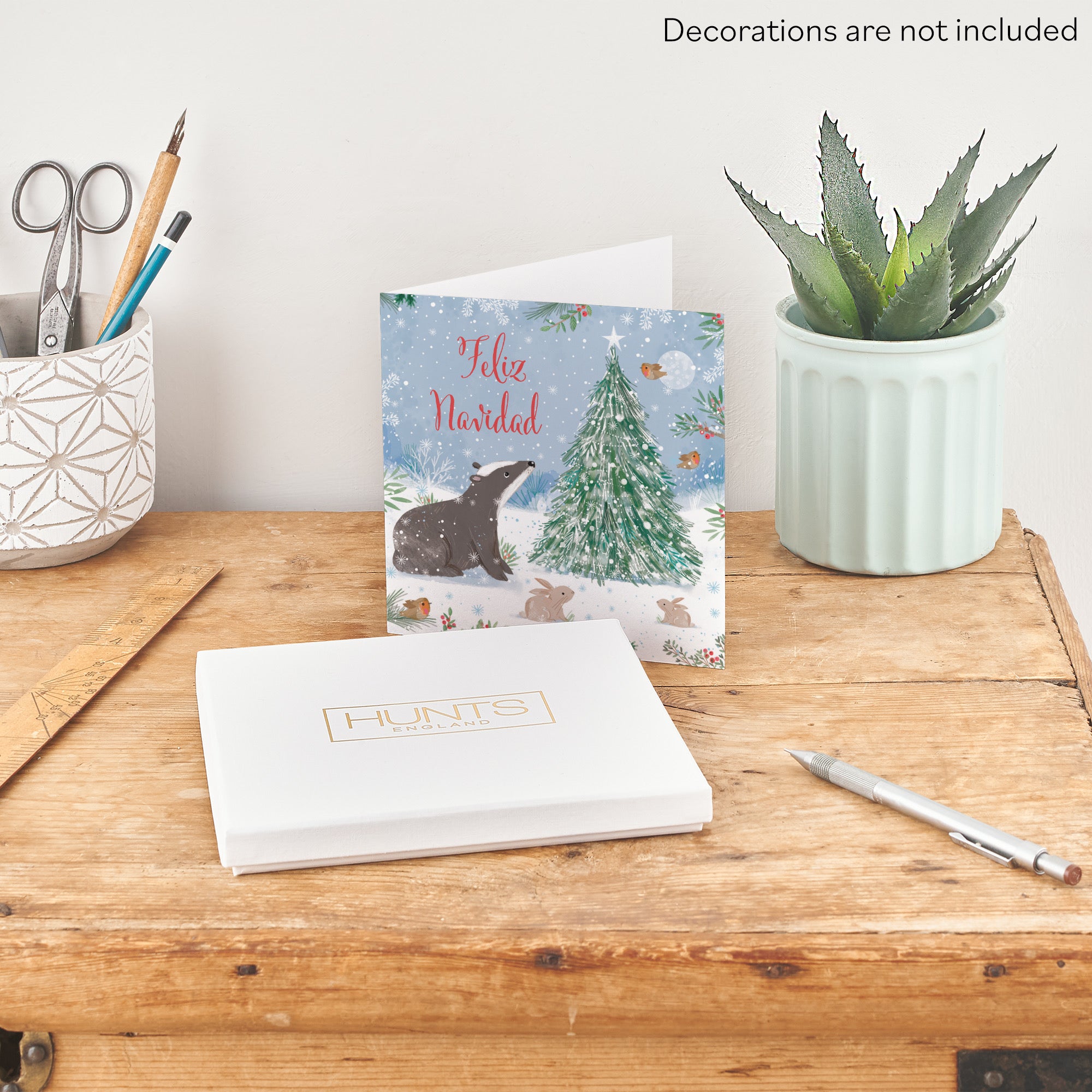 Boxed Badger Spanish Language Christmas Card Nature's Treasures - Default Title (B0D5YMP7T3)