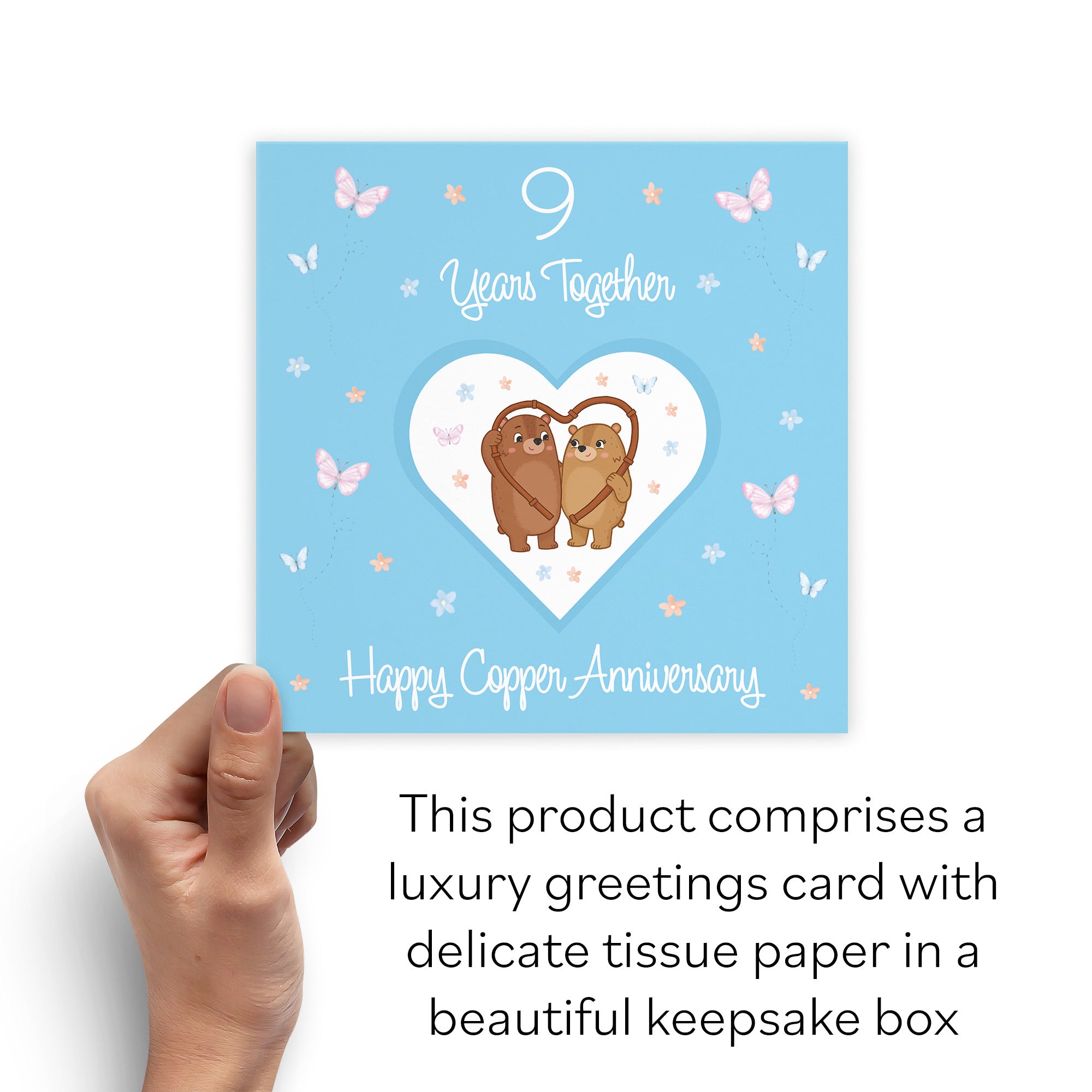 Boxed 9th Anniversary Card Copper Romantic Meadows - Default Title (B0D5YMPQQN)