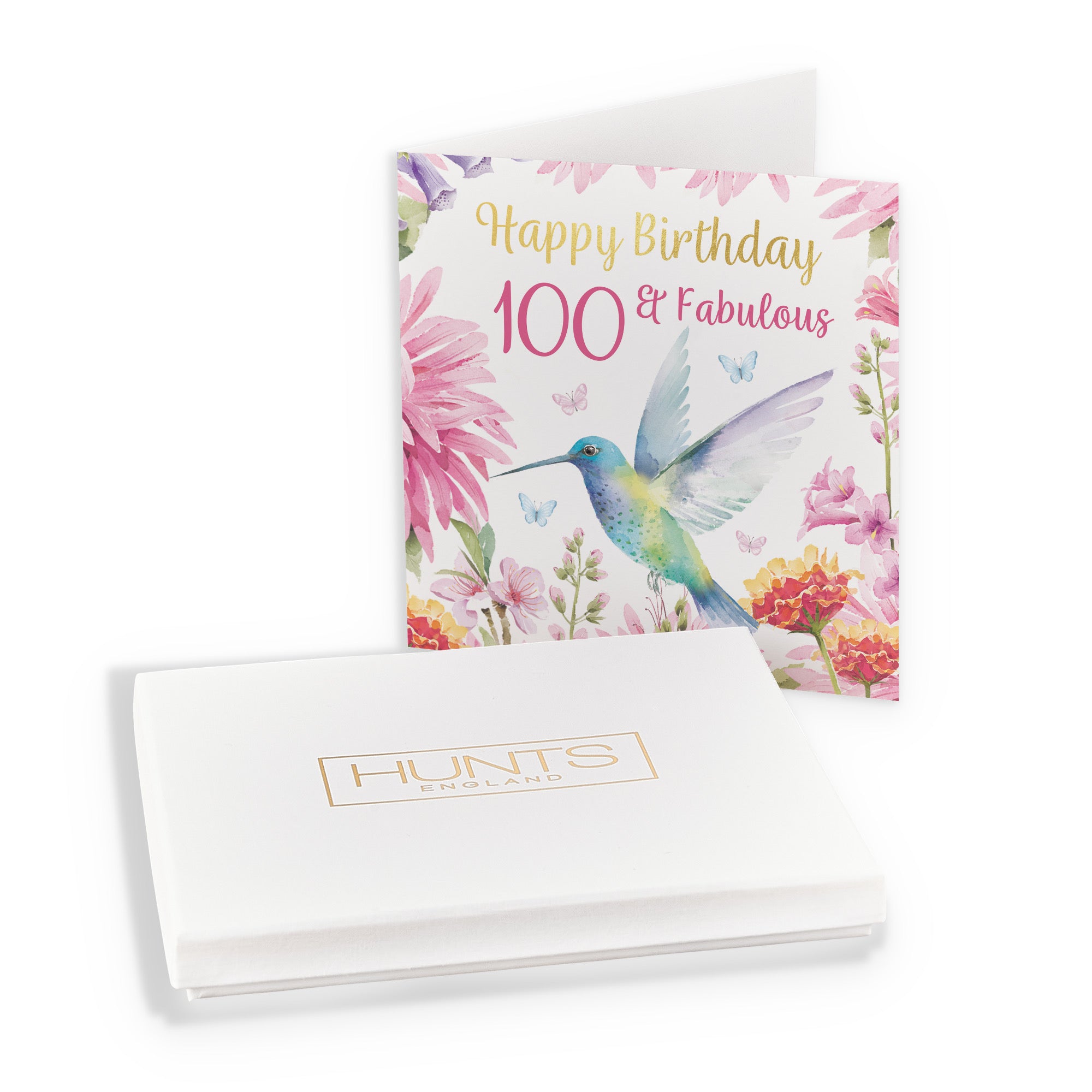 Boxed 100th Birthday Card Hummingbird Gold Foil Milo's Gallery - Default Title (B0D5YMSJ4P)