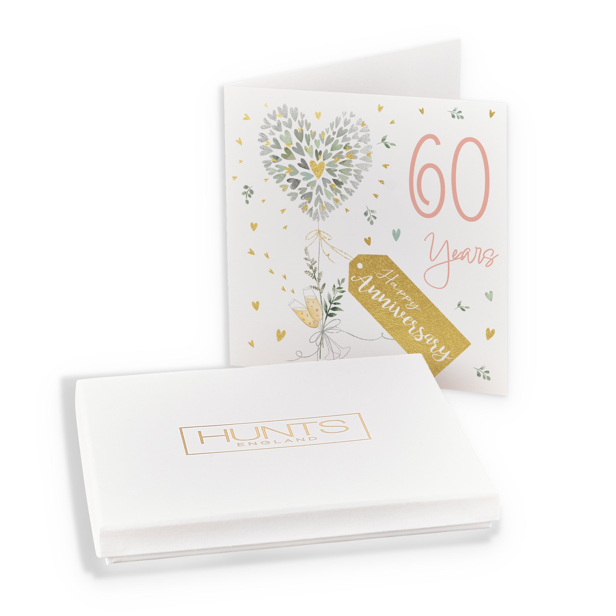 Boxed 60th Anniversary Card Contemporary Hearts Milo's Gallery - Default Title (B0D5YMWPCG)