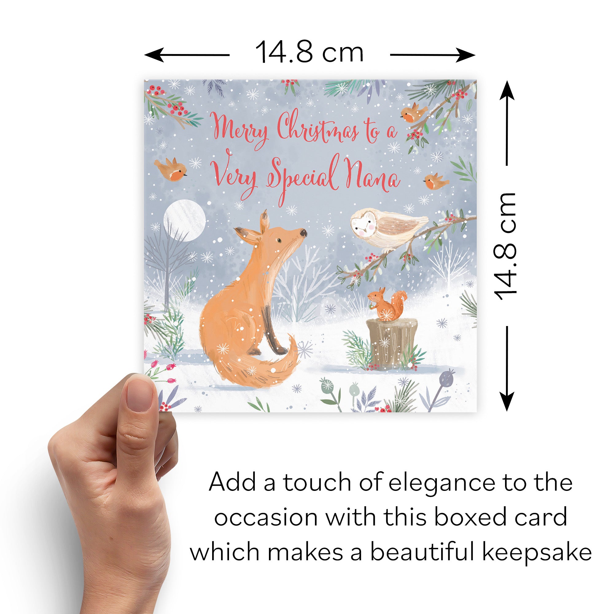 Boxed Nana Cute Fox Christmas Card Nature's Treasures - Default Title (B0D5YMX1XZ)