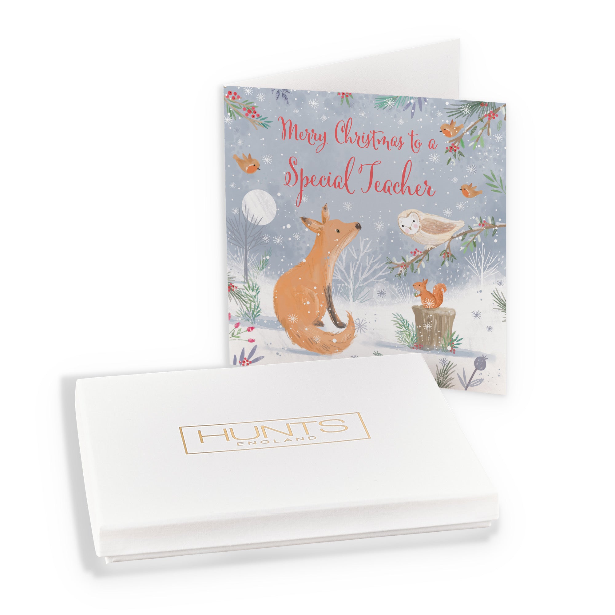 Boxed Cute Fox Teacher Christmas Card Nature's Treasures - Default Title (B0D5YMXLCB)