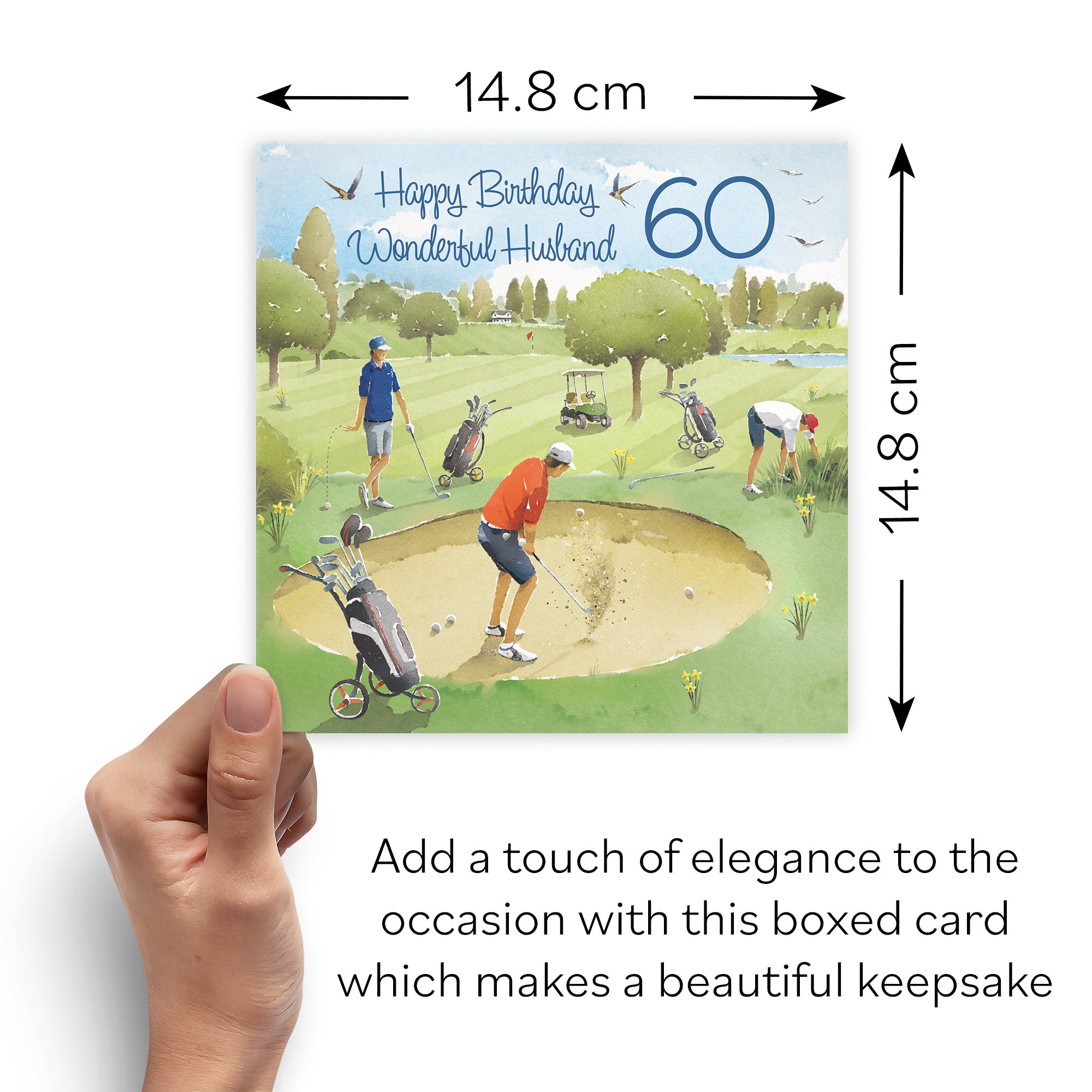 Boxed 60th Husband Golfing Birthday Card Golf Bunker Milo's Gallery - Default Title (B0D5YN1HC5)