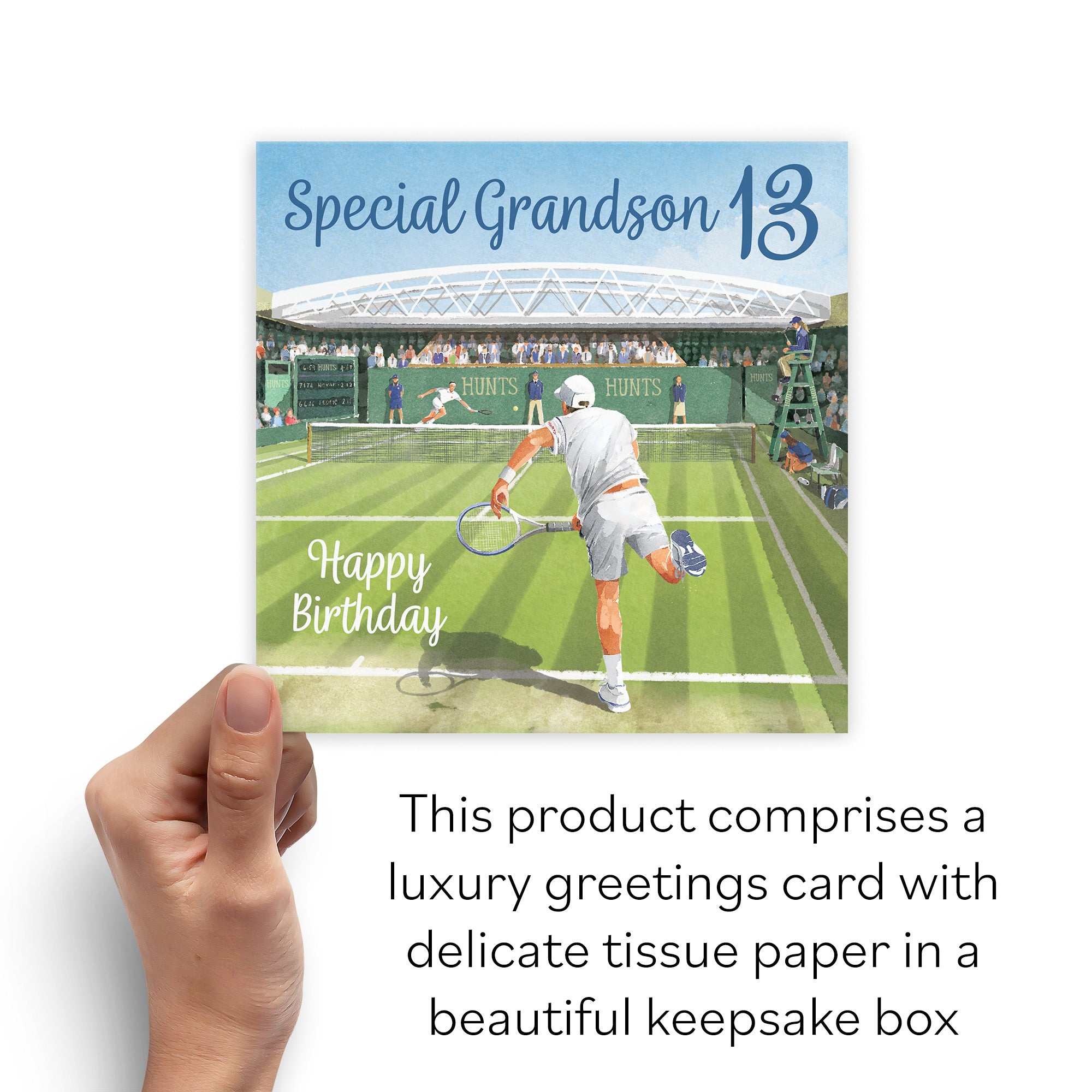 Boxed Grandson 13th Tennis Birthday Card Milo's Gallery - Default Title (B0D5YN3JMT)