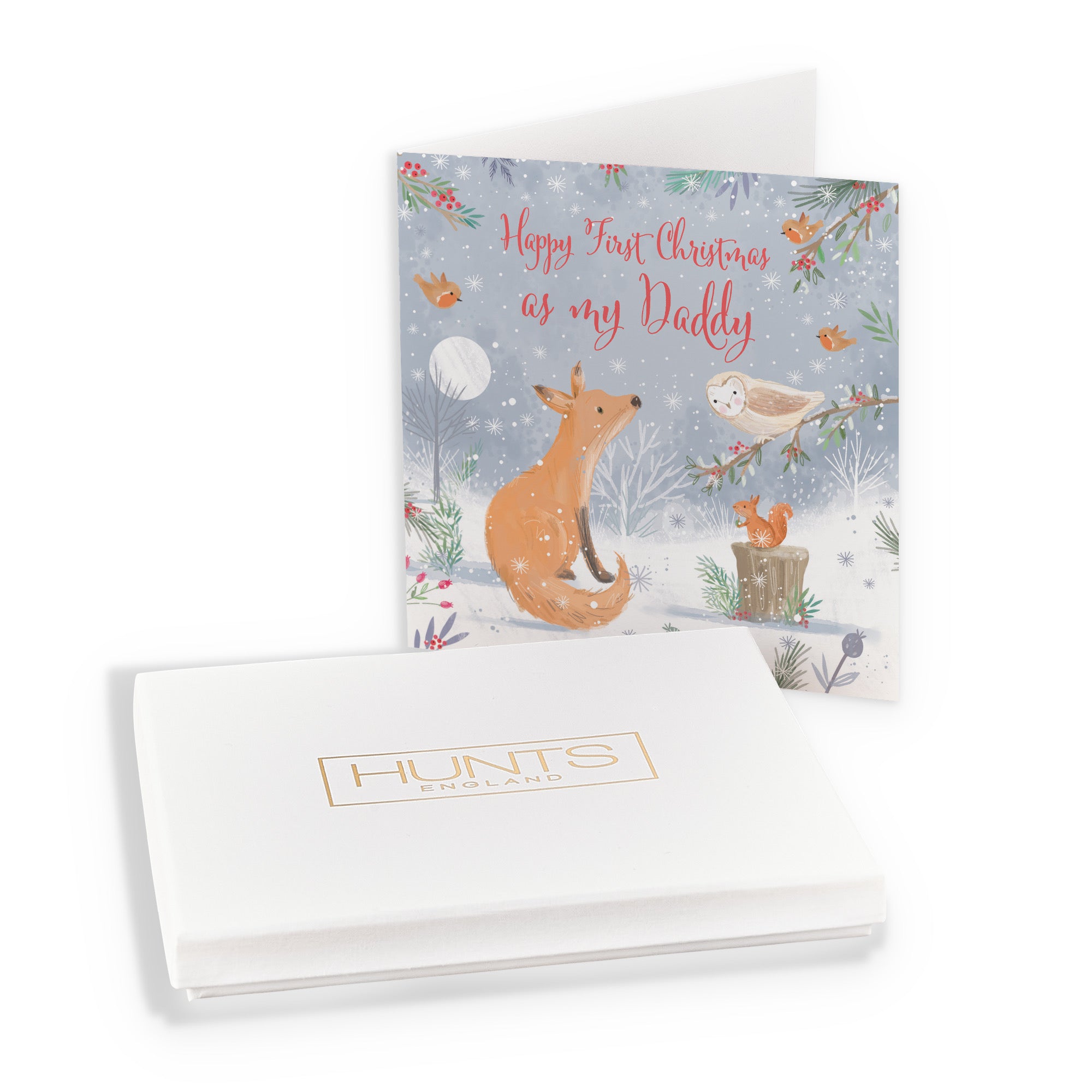 Boxed Daddy's 1st Christmas Cute Fox Christmas Card Nature's Treasures - Default Title (B0D5YN3LD2)