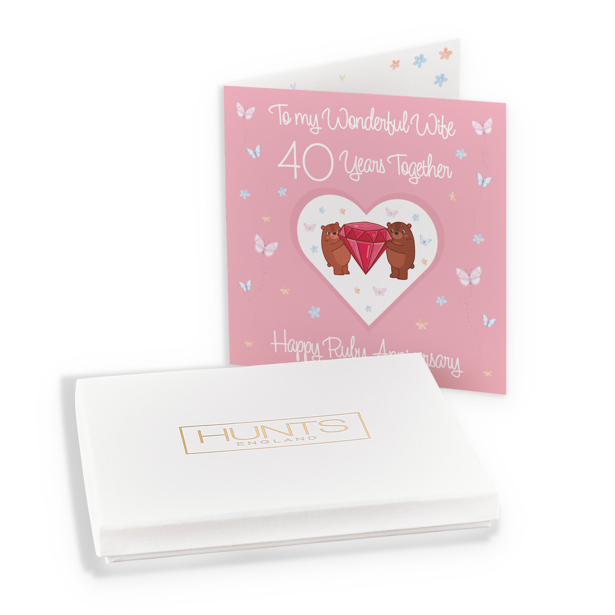 Boxed Wife 40th Anniversary Card Ruby Romantic Meadows - Default Title (B0D5YN995R)