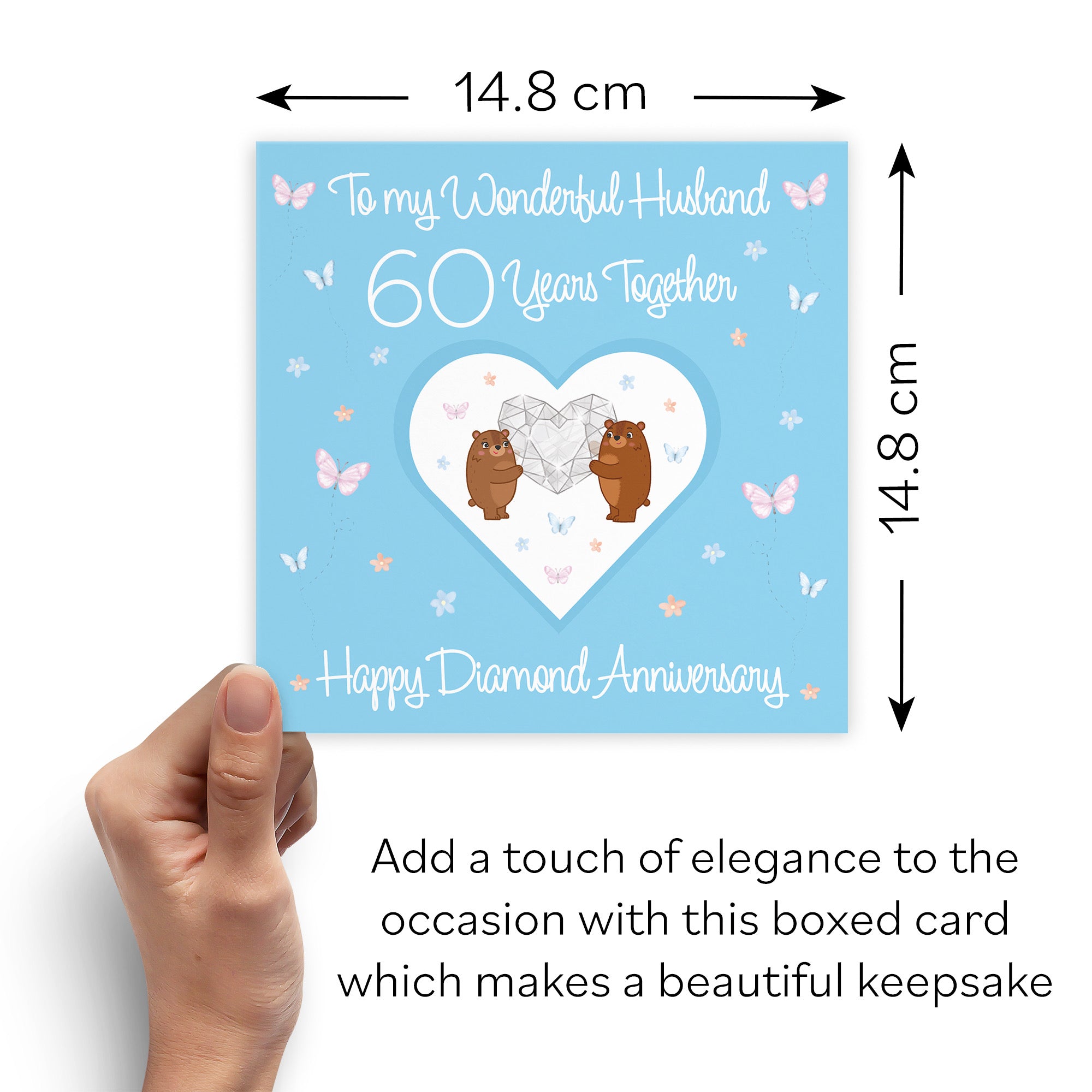 Boxed Husband 60th Anniversary Card Diamond Romantic Meadows - Default Title (B0D5YNFBXH)