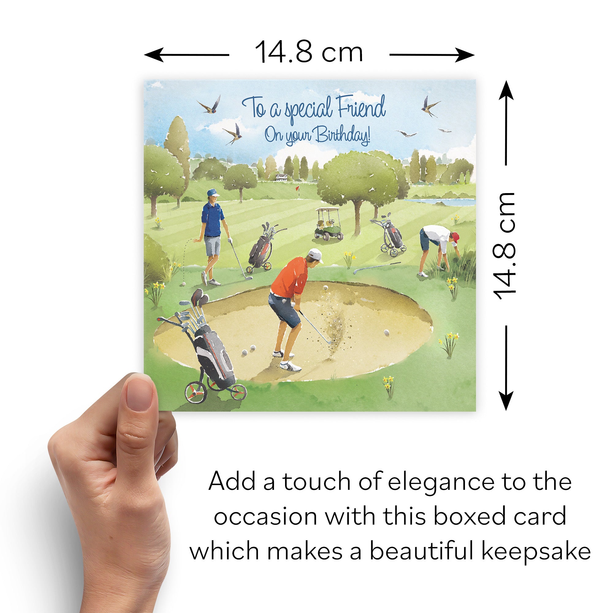 Boxed Friend Golfing Birthday Card Golf Bunker Milo's Gallery - Default Title (B0D5YNR416)