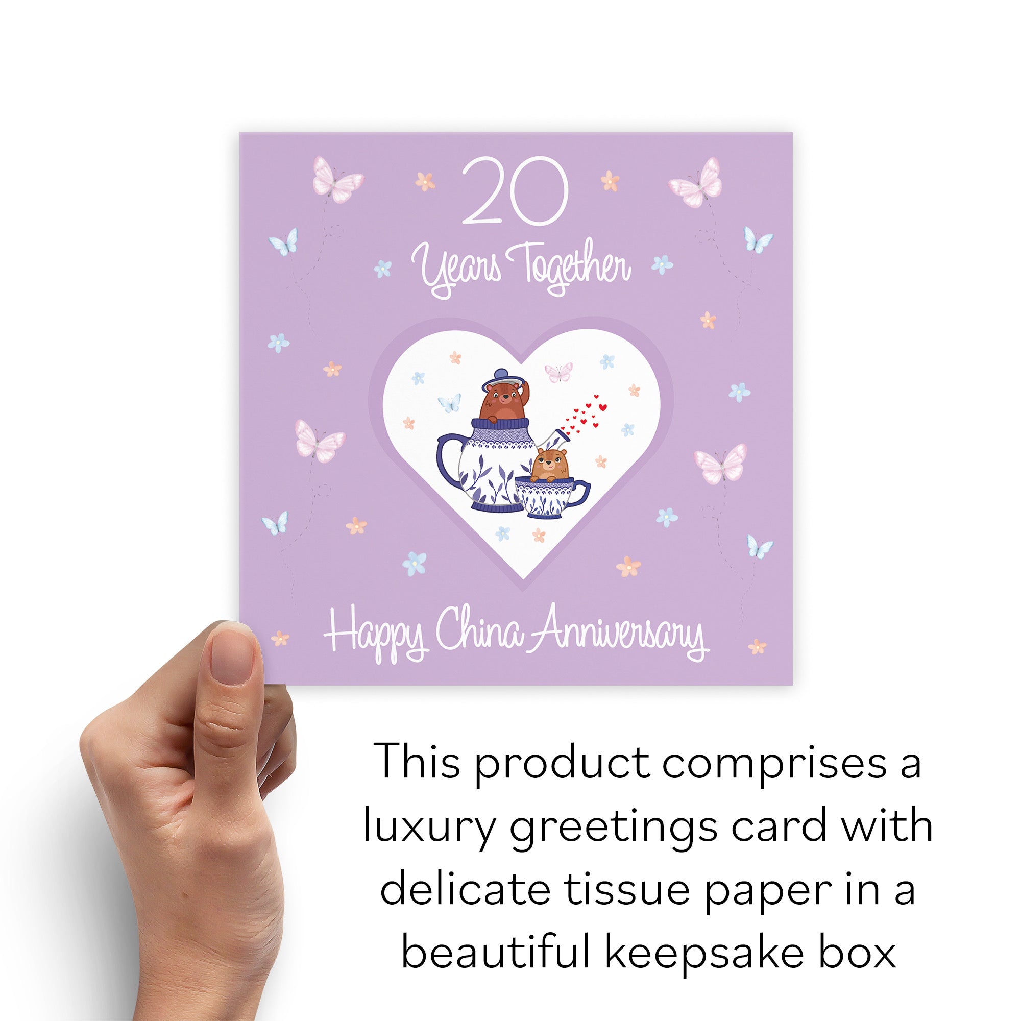 Boxed 20th Anniversary Card China Romantic Meadows - Default Title (B0D5YNVXND)