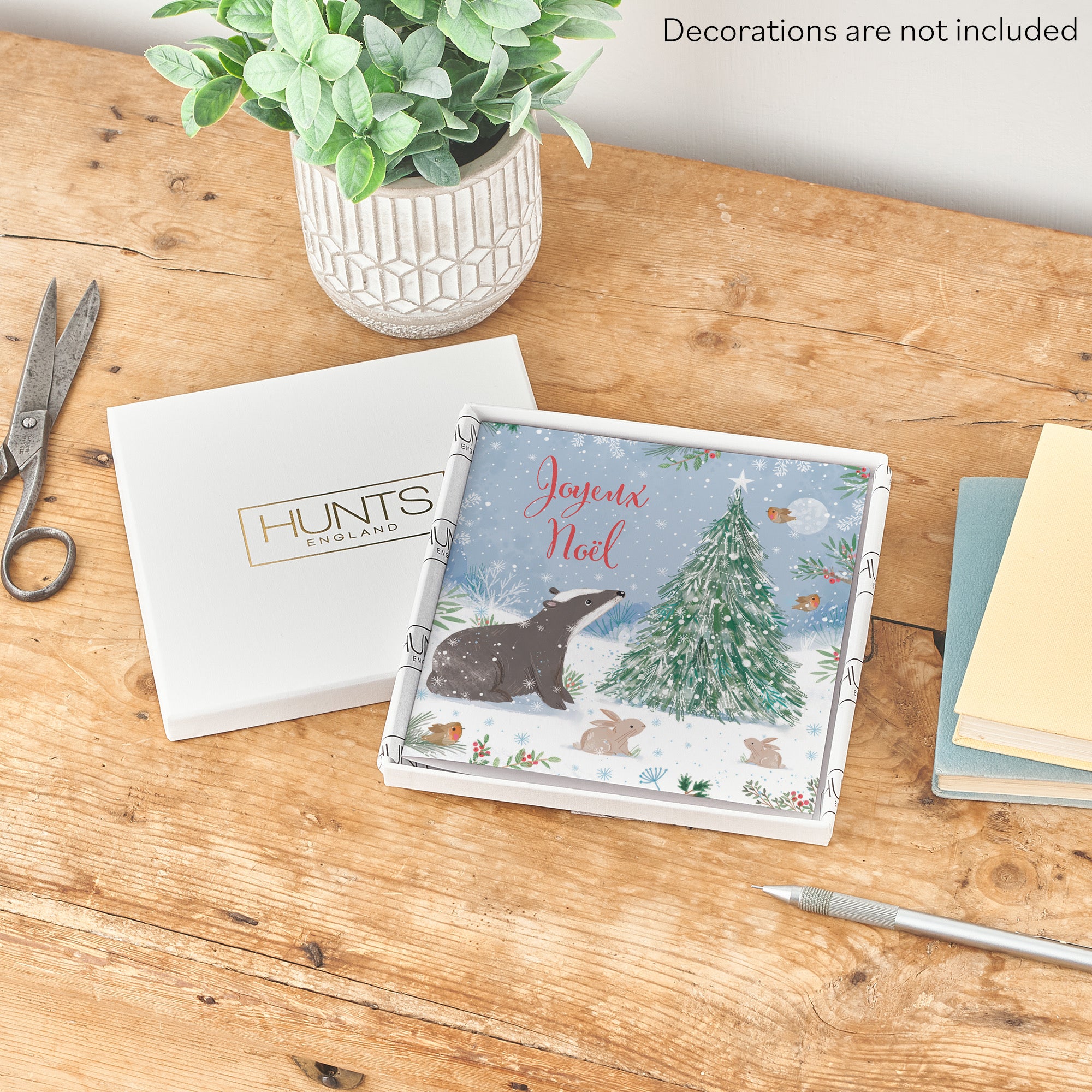 Boxed Badger French Language Christmas Card Nature's Treasures - Default Title (B0D5YNXHSC)