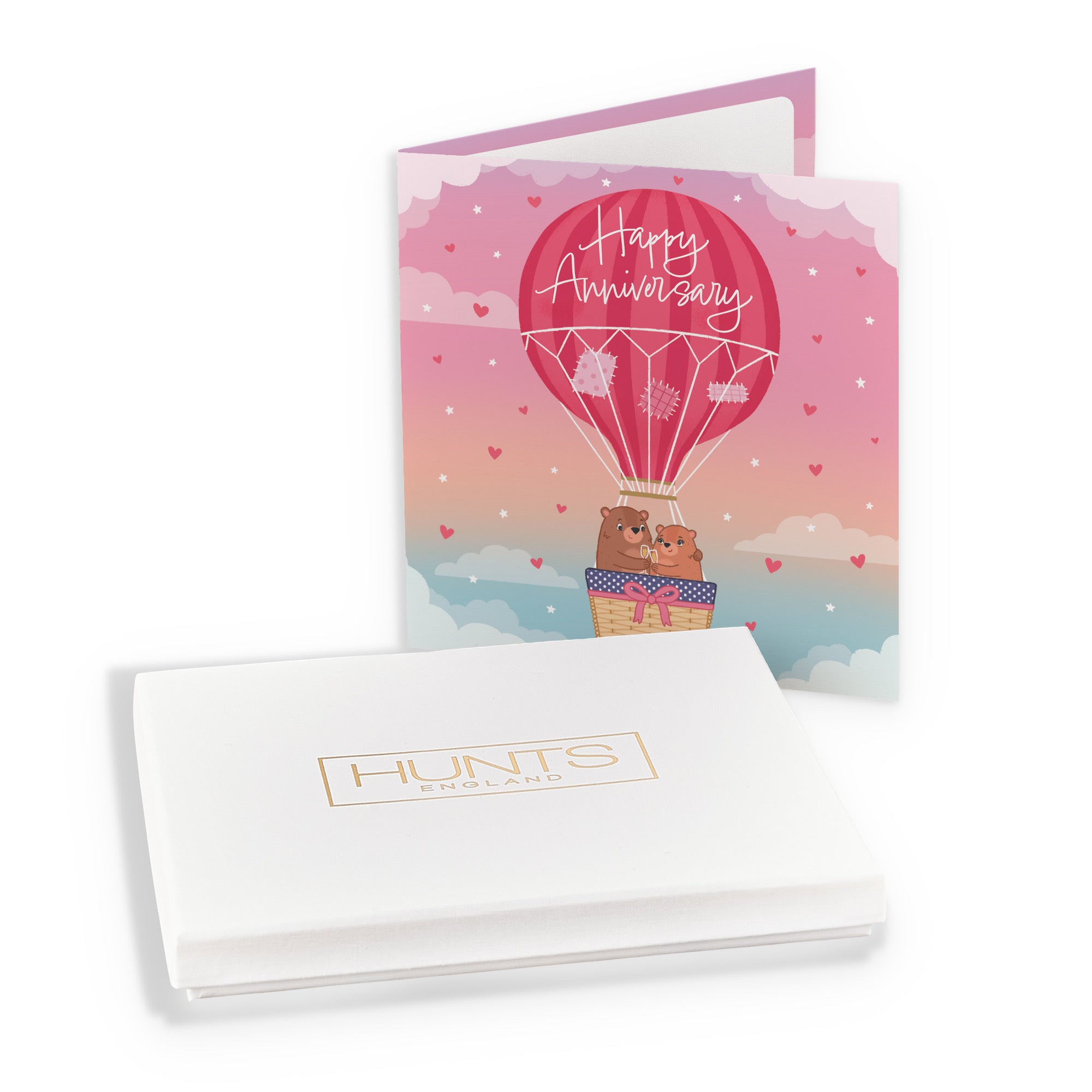 Boxed Hot Air Balloon Anniversary Card Cute Bears - Default Title (B0D5YPH1MR)