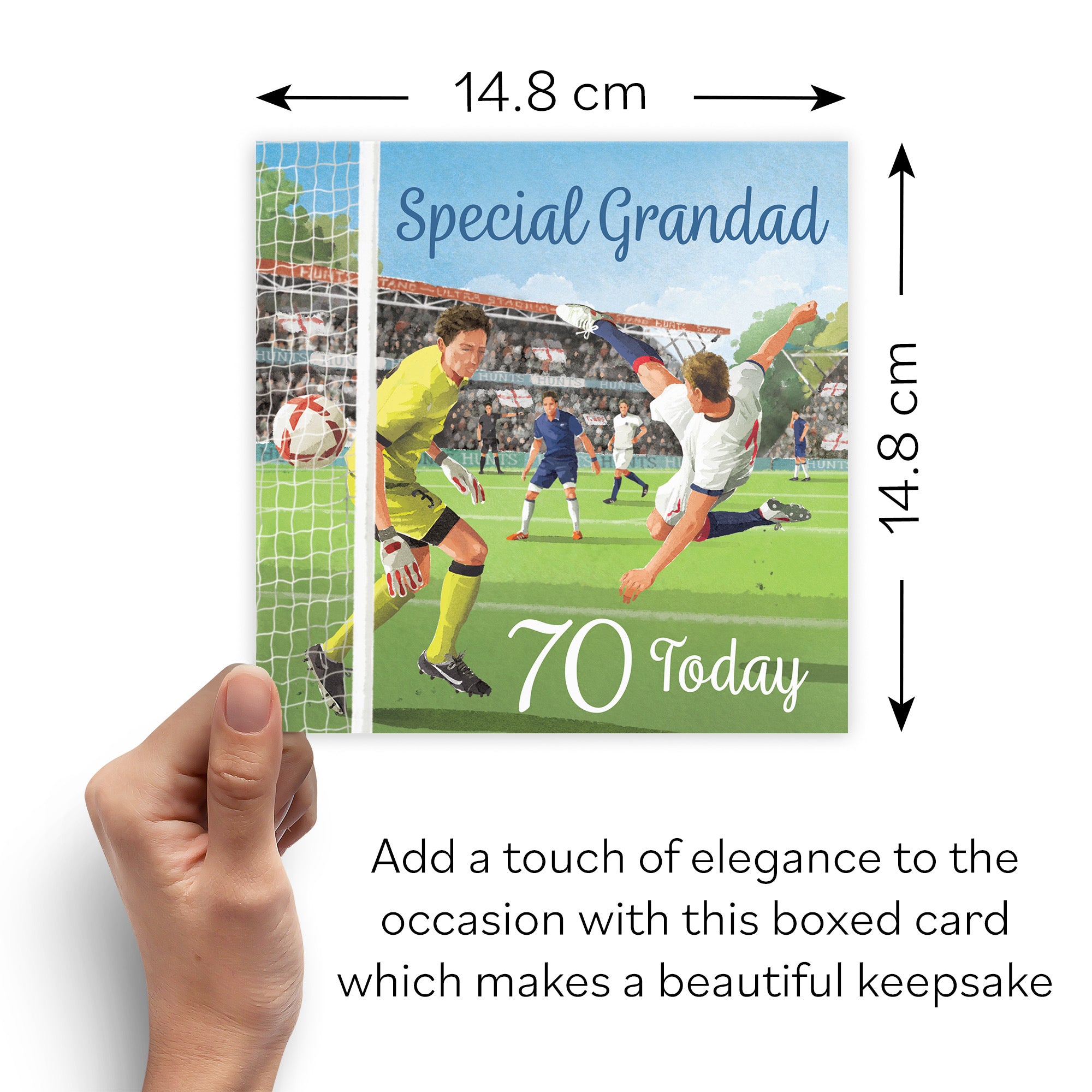 Boxed 70th Grandad Football Birthday Card Milo's Gallery - Default Title (B0D5YPL1C9)