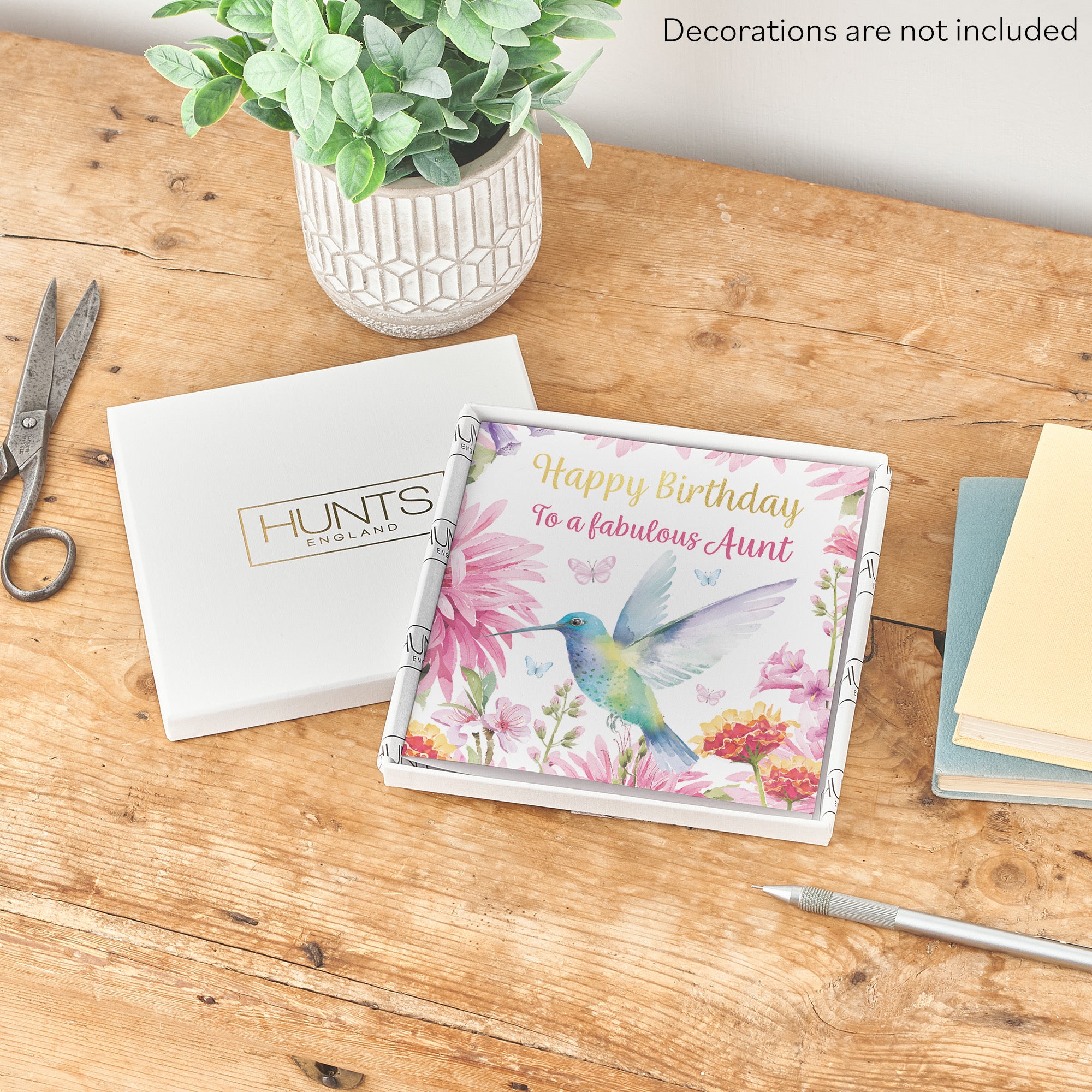 Boxed Aunt Birthday Card Hummingbird Gold Foil Milo's Gallery - Default Title (B0D5YR4QZJ)