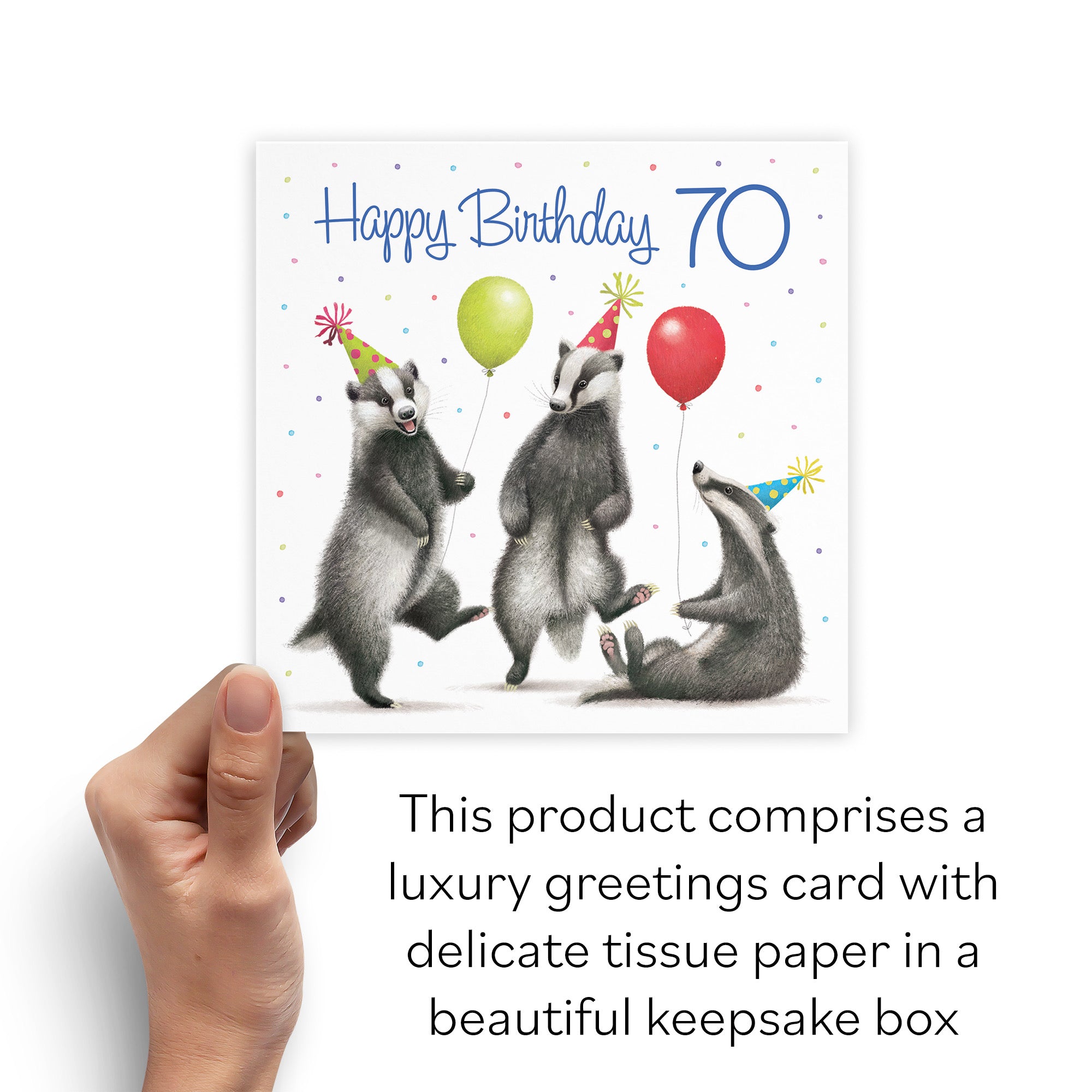 Boxed Badgers 70th Birthday Card Milo's Gallery - Default Title (B0D5YS9JWS)