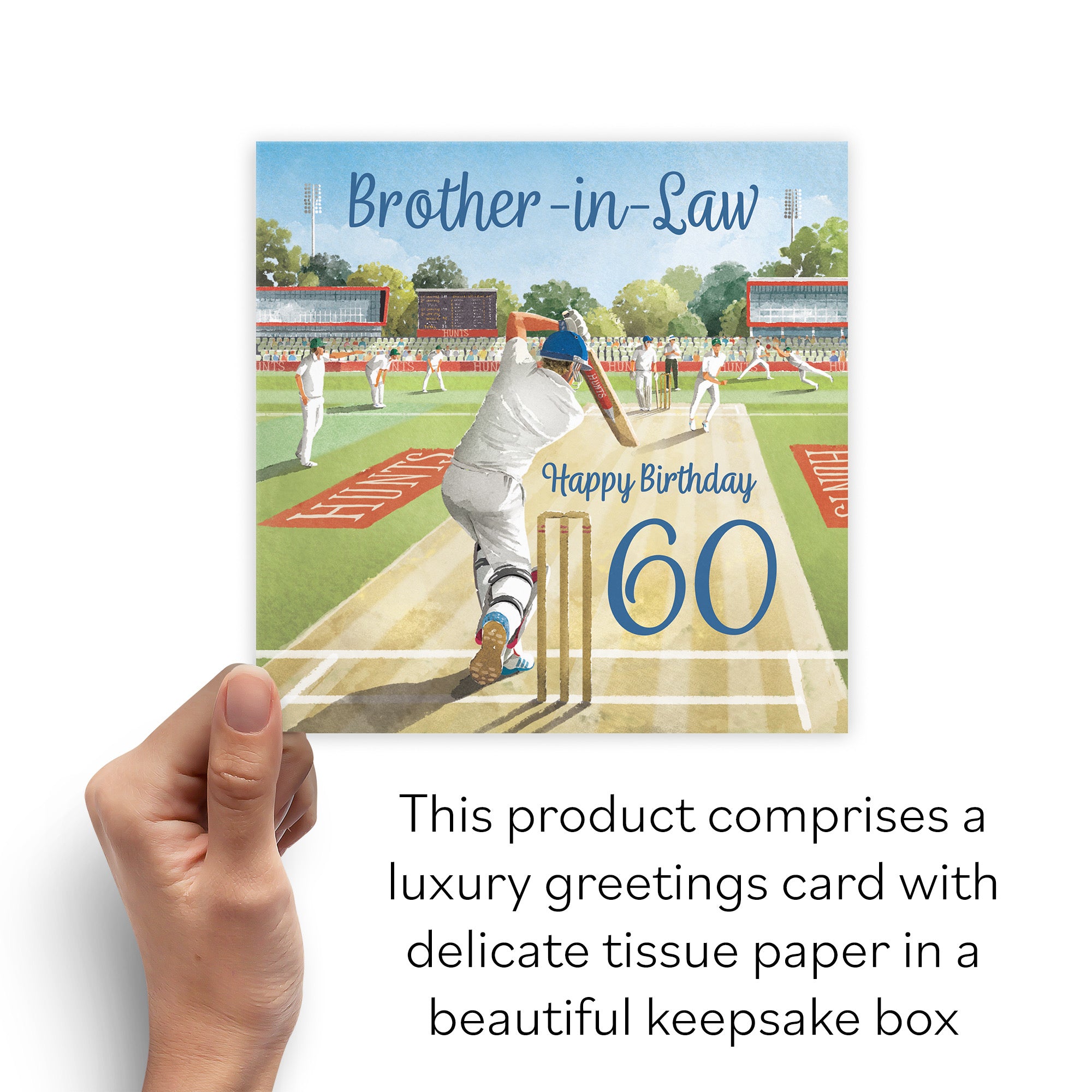 Boxed 60th Brother-in-Law Cricket Birthday Card Milo's Gallery - Default Title (B0D5YSFS99)