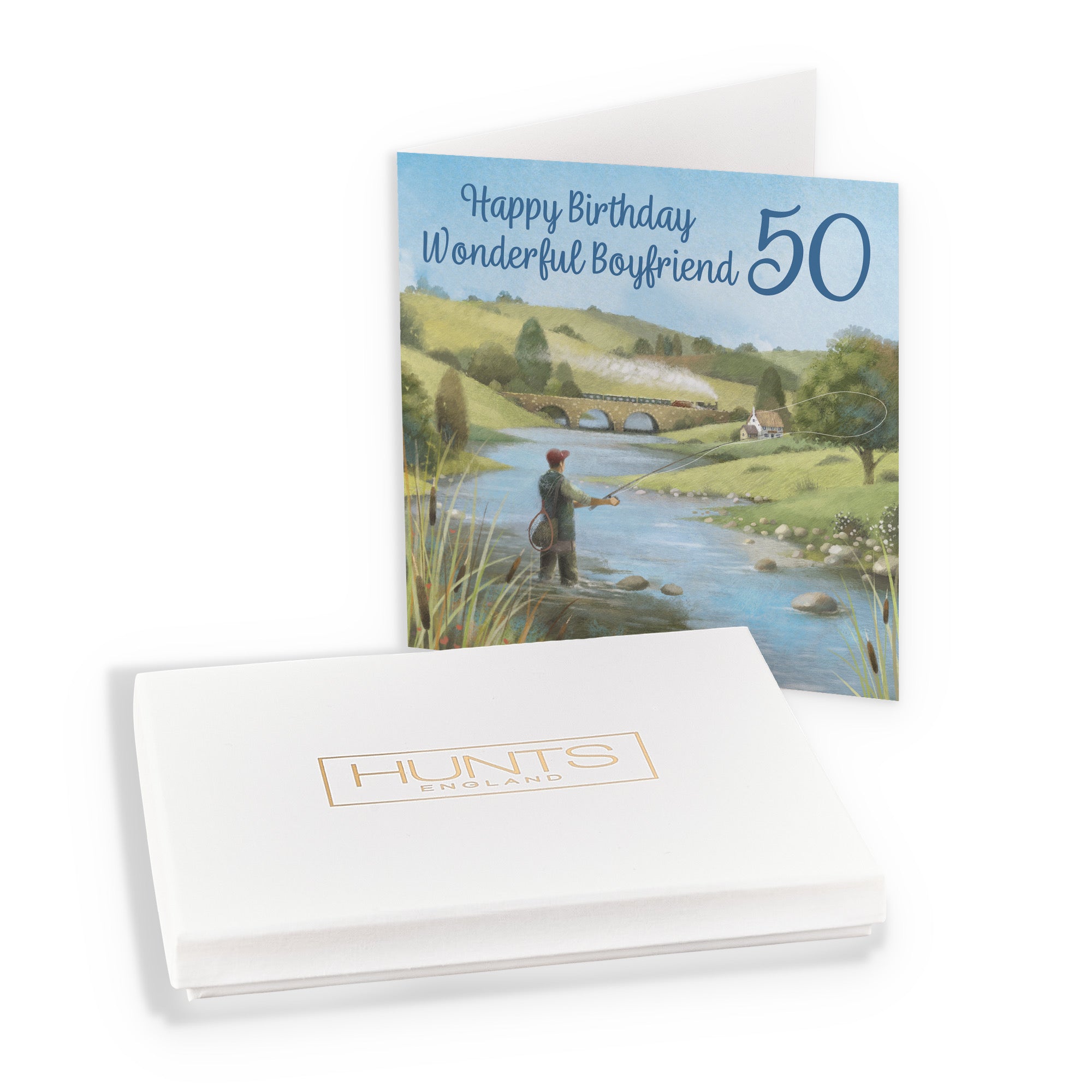 Boxed 50th Boyfriend Fly Fishing Birthday Card Milo's Gallery - Default Title (B0D5YSHGS8)