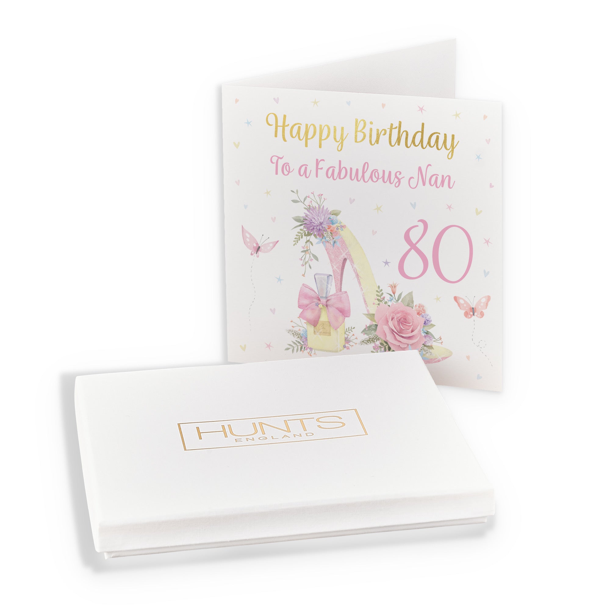 Boxed 80th Nan High Heel And Perfume Birthday Card Gold Foil Milo's Gallery - Default Title (B0D5YSLTXY)