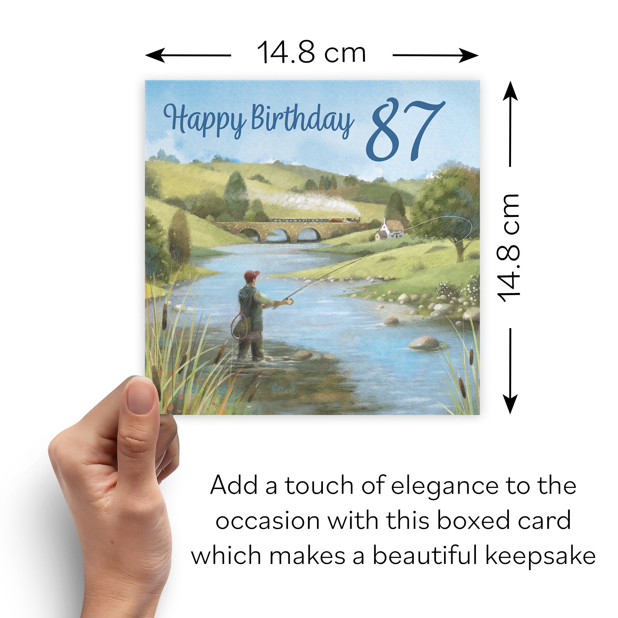 Boxed Fly Fishing 87th Birthday Card Milo's Gallery - Default Title (B0D5YSLXW9)