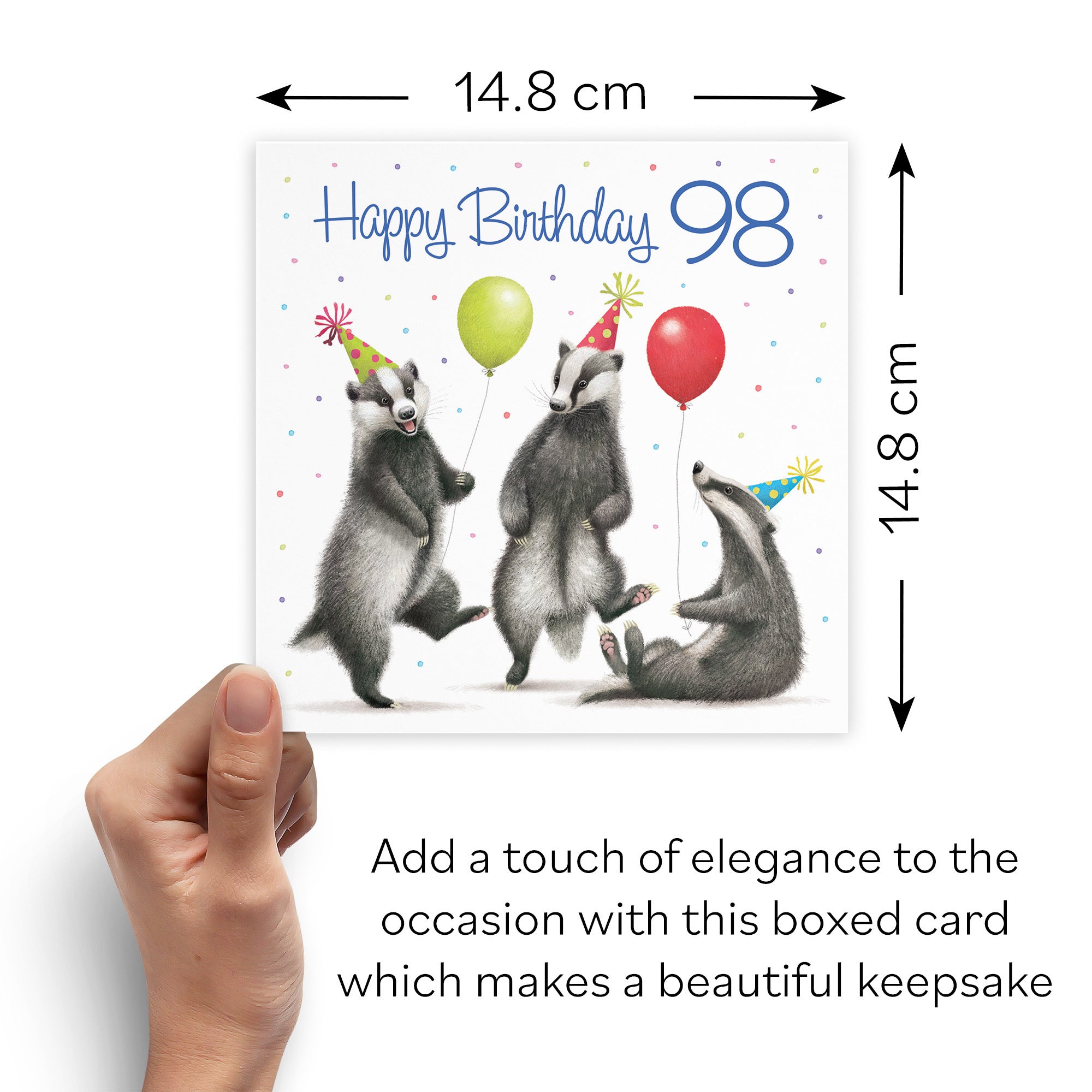 Boxed Badgers 98th Birthday Card Milo's Gallery - Default Title (B0D5YSY1R4)