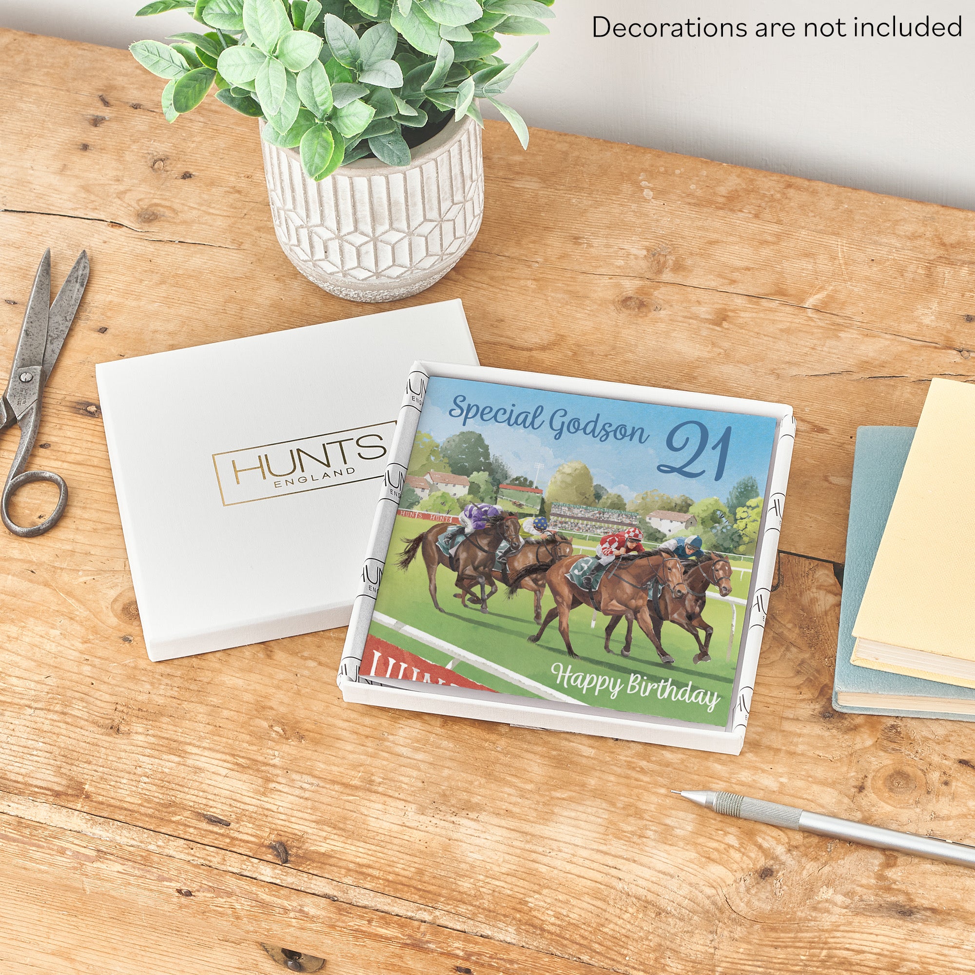 Boxed 21st Godson Horse Racing Birthday Card Milo's Gallery - Default Title (B0D5YT36LX)