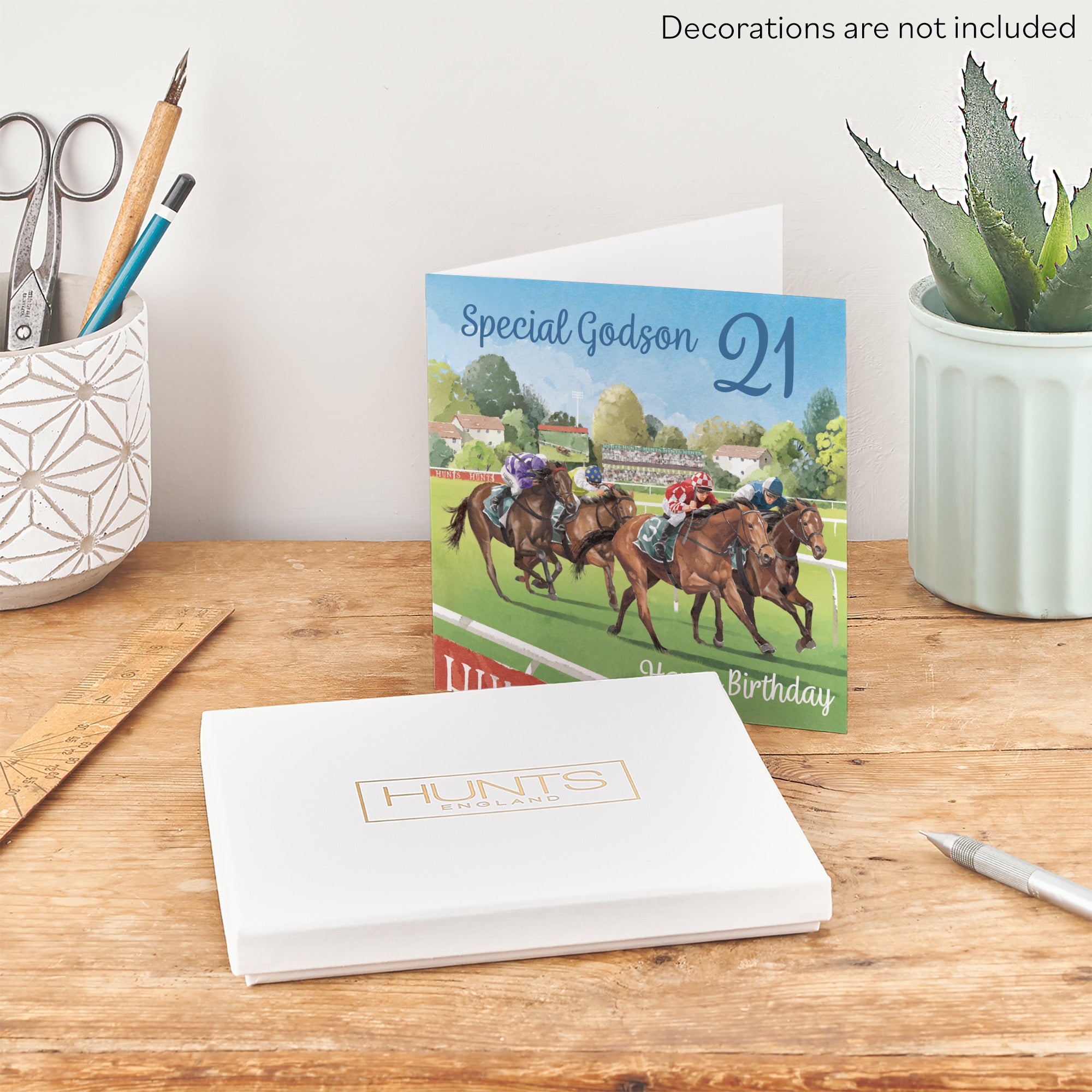 Boxed 21st Godson Horse Racing Birthday Card Milo's Gallery - Default Title (B0D5YT36LX)