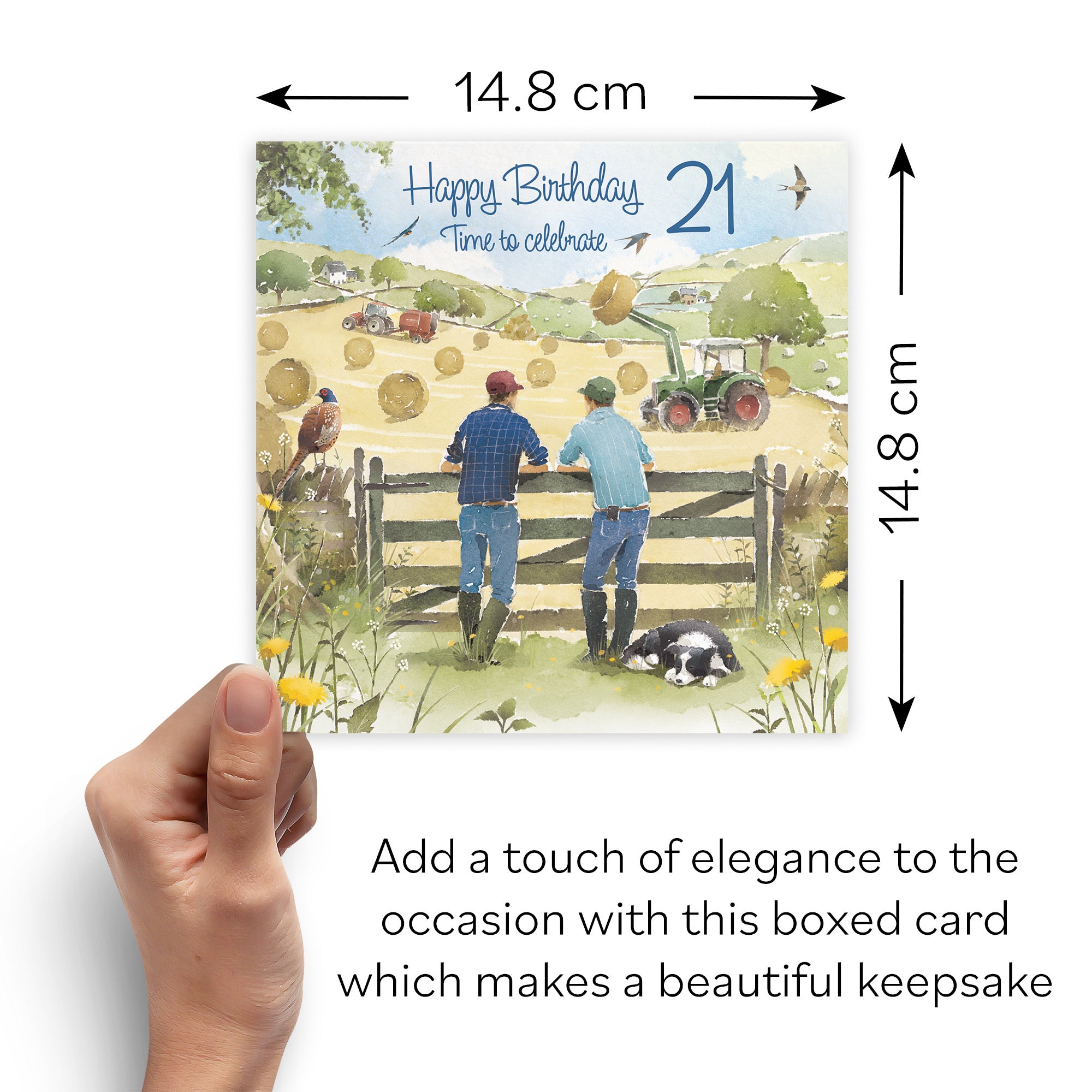 Boxed 21st Birthday Card Haymaking Milo's Gallery - Default Title (B0D5YT8HYY)