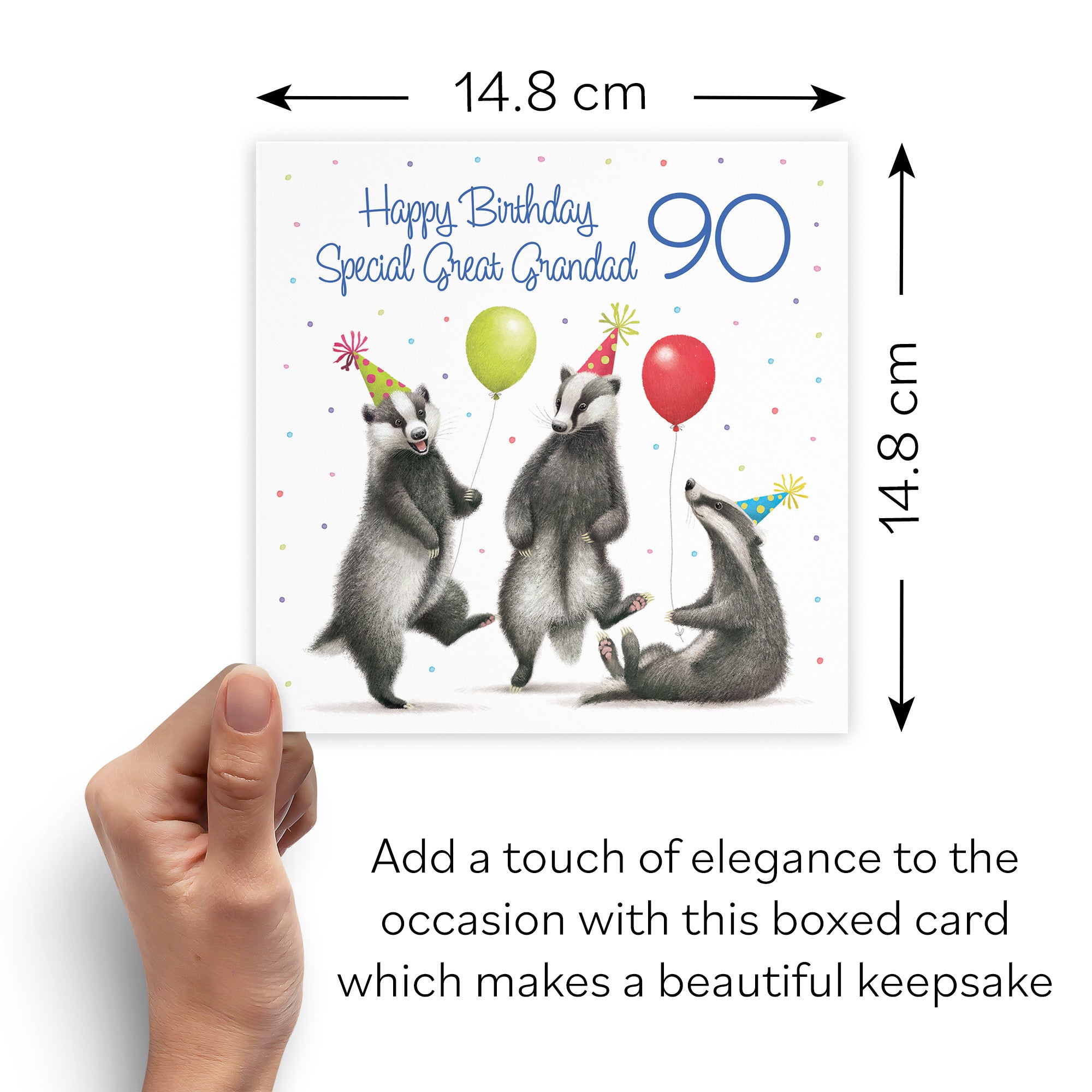 Boxed 90th Great Grandad Badgers Birthday Card Milo's Gallery - Default Title (B0D5YT9HKQ)