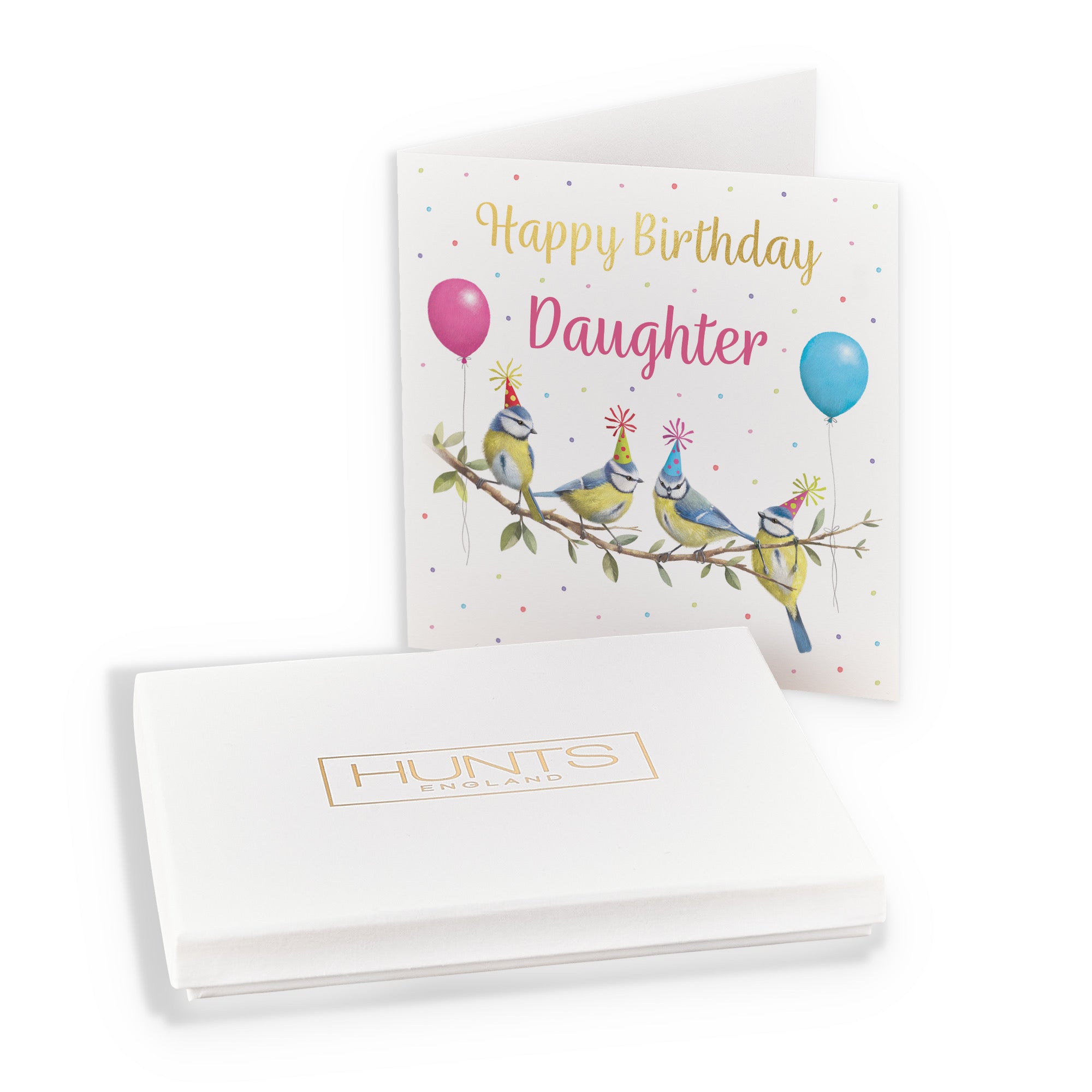 Boxed Daughter Blue Tits Birthday Card Gold Foil Milo's Gallery - Default Title (B0D5YT9VRC)