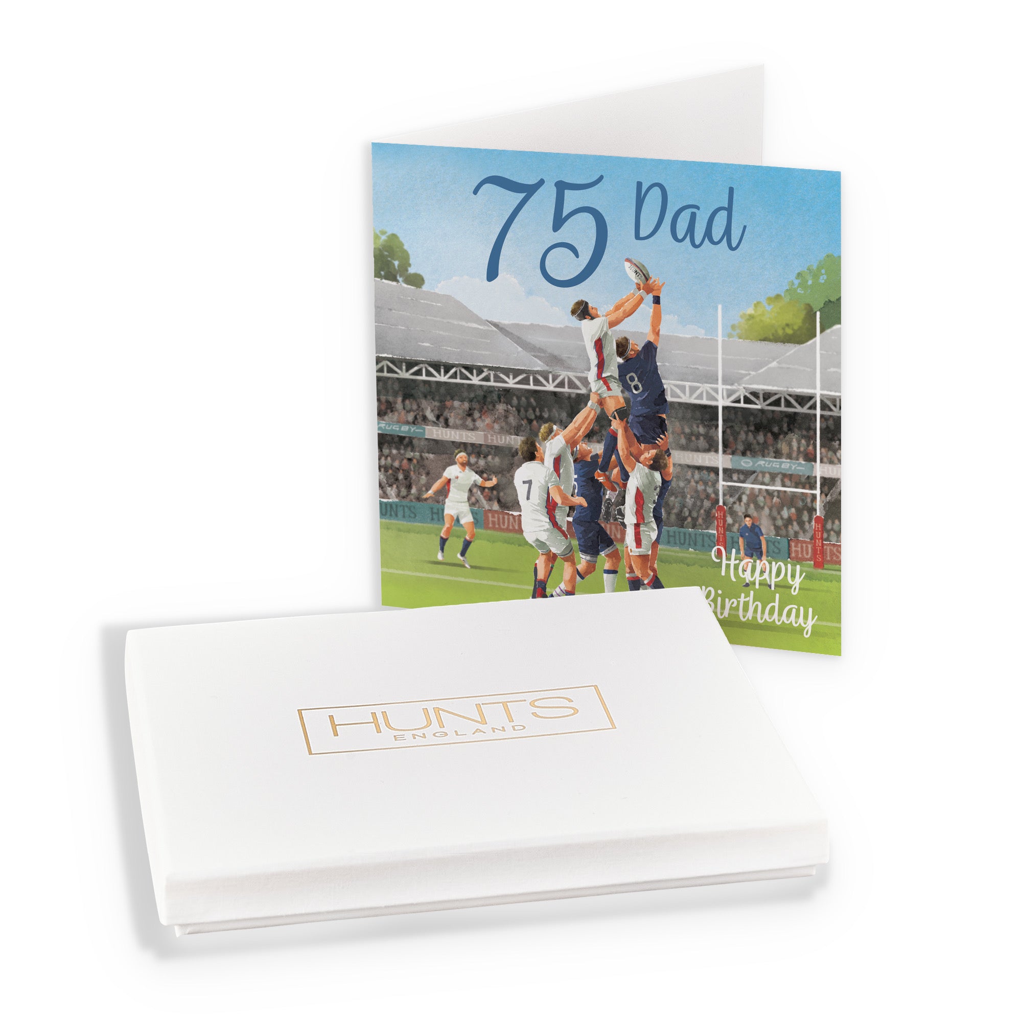 Boxed 75th Dad Rugby Birthday Card Milo's Gallery - Default Title (B0D5YTBHTP)