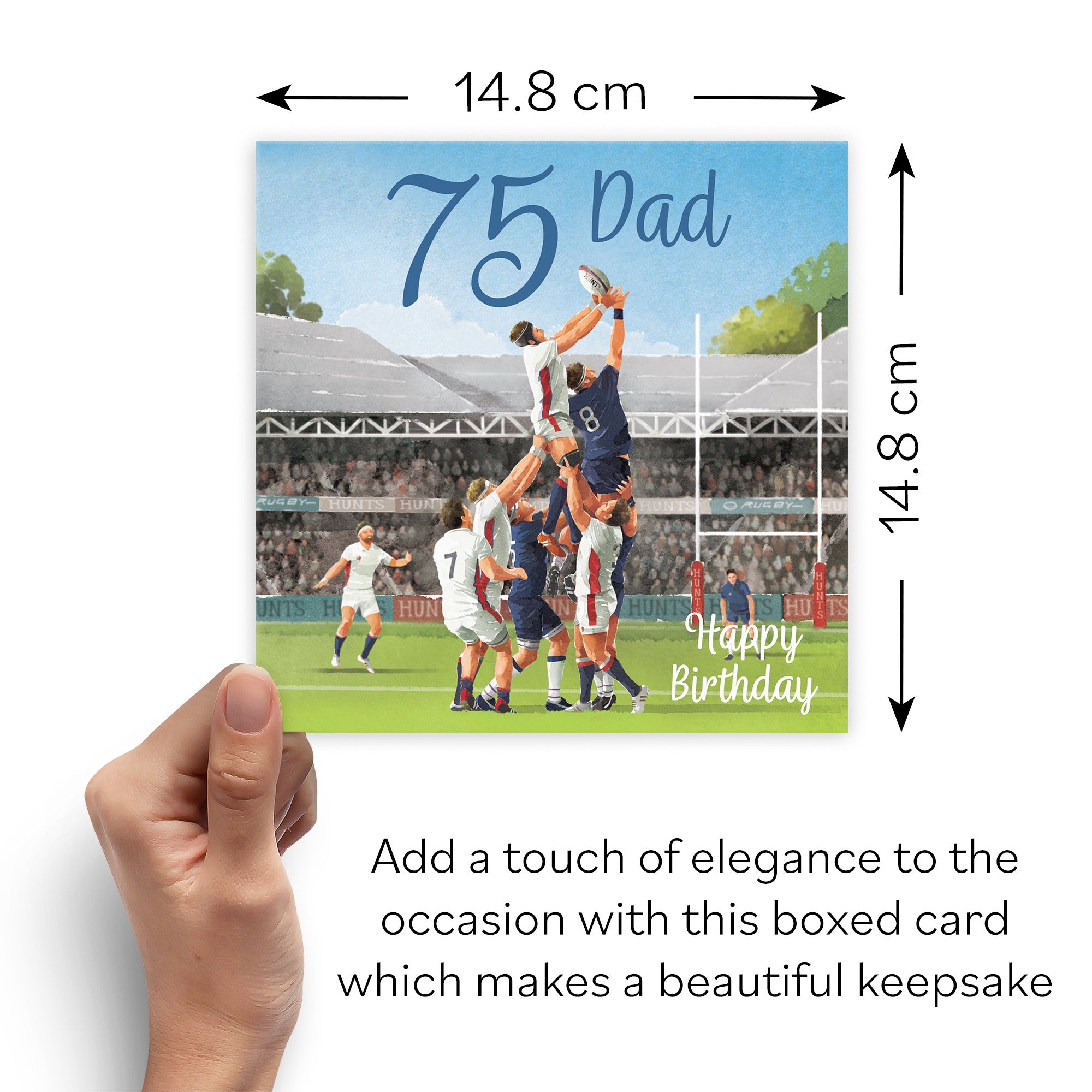 Boxed 75th Dad Rugby Birthday Card Milo's Gallery - Default Title (B0D5YTBHTP)