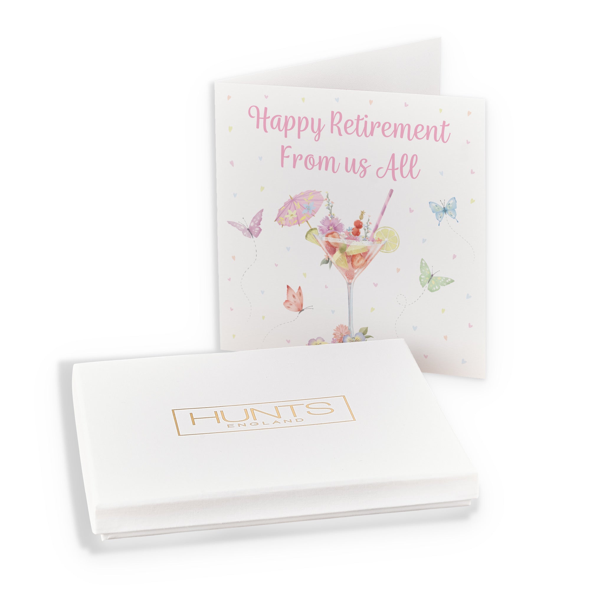 Boxed Pink Cocktail And Butterflies Retirement Card From Us All Milo's Gallery - Default Title (B0D5YTQZMT)