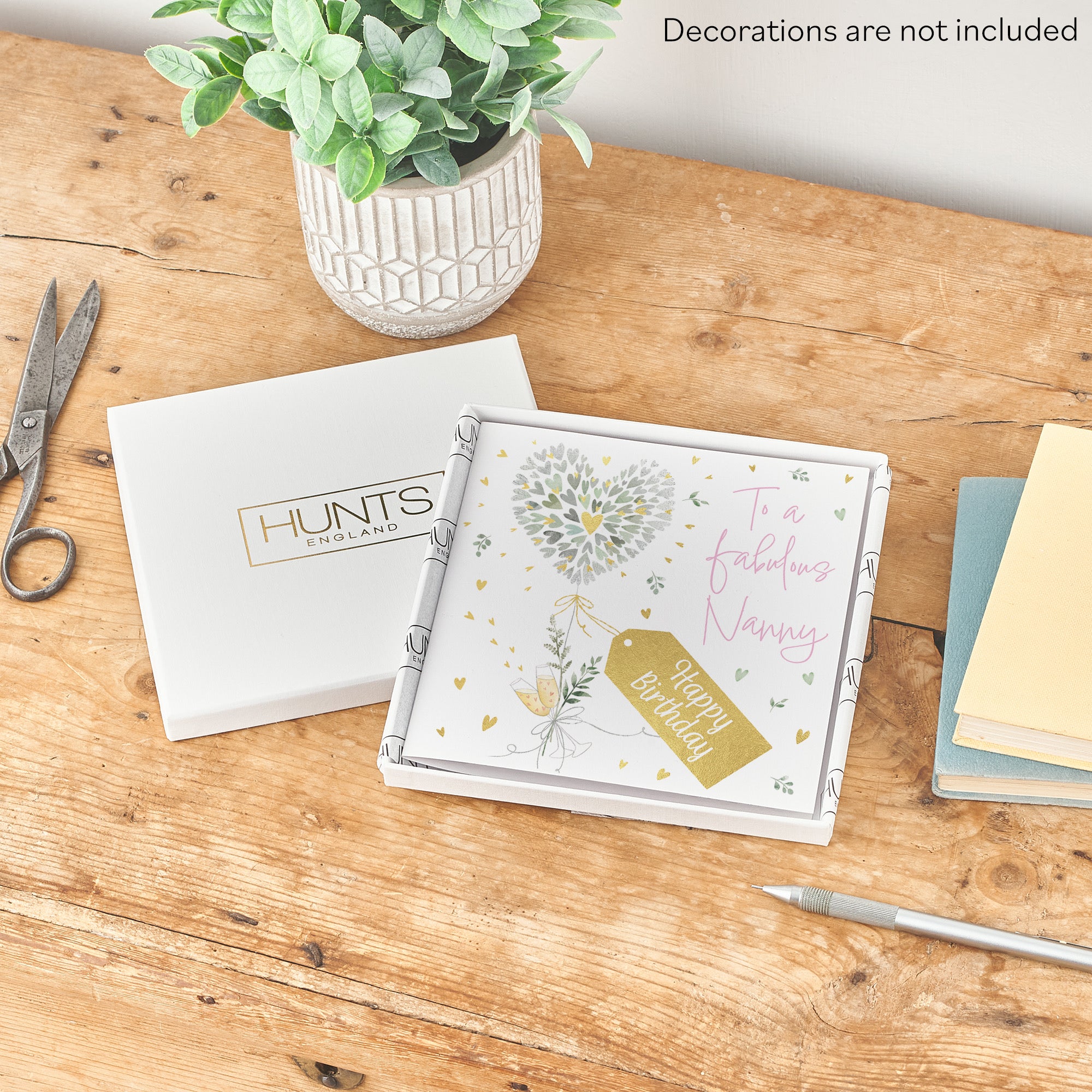 Boxed Nanny Contemporary Hearts Birthday Card Gold Foil Milo's Gallery - Default Title (B0D5YTRBMP)